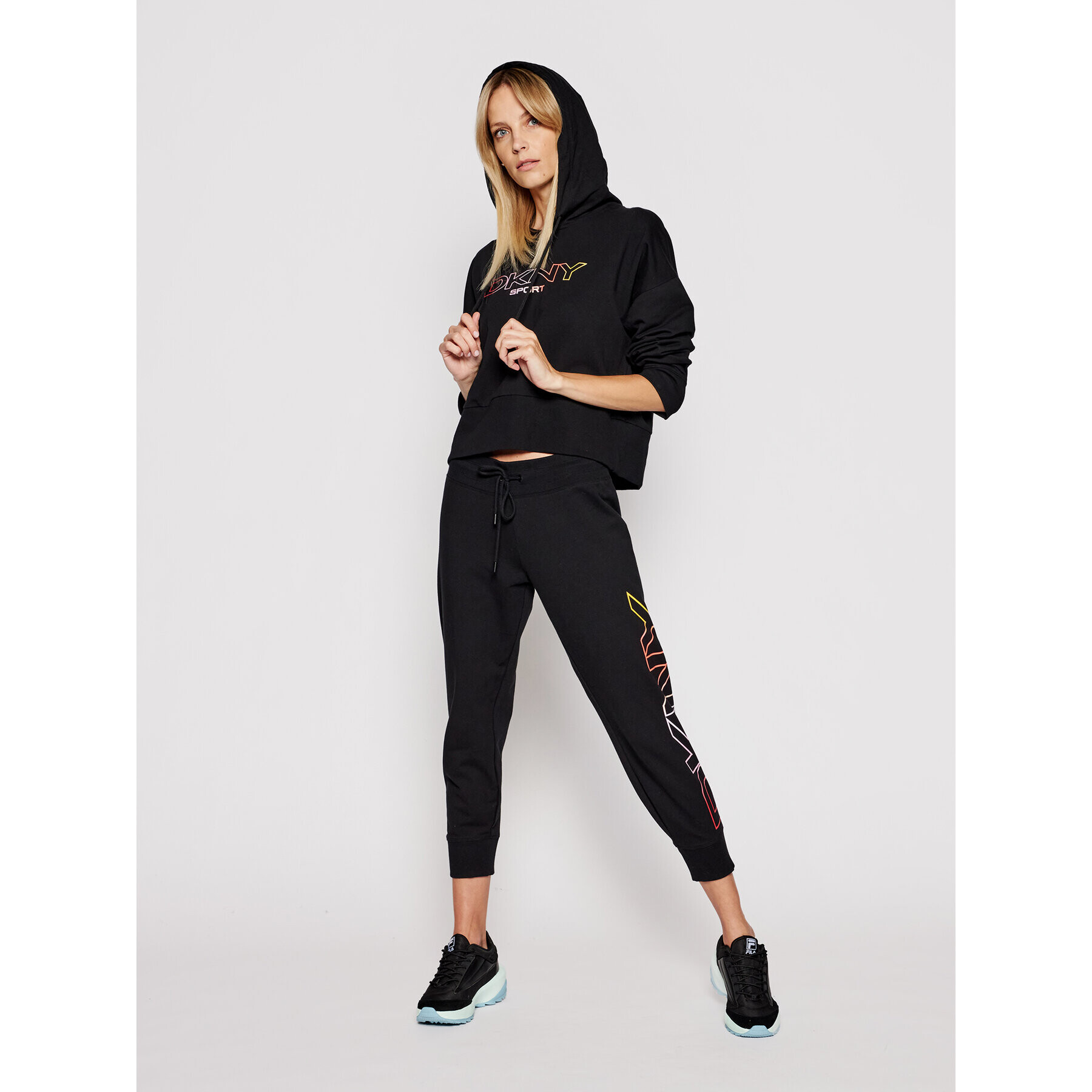 DKNY Sport Долнище анцуг DP1P2622 Черен Regular Fit - Pepit.bg