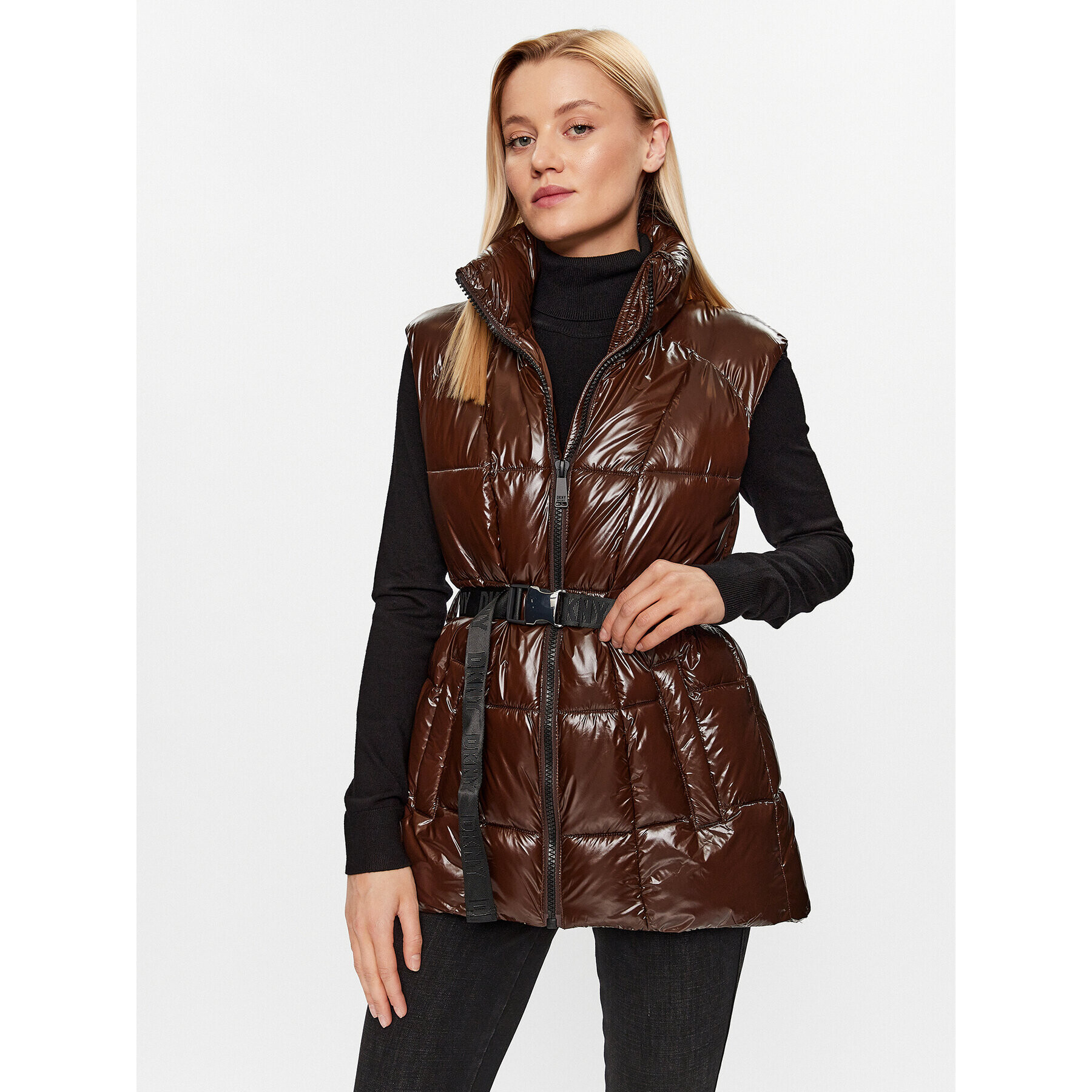 DKNY Sport Елек DP3V3127 Кафяв Regular Fit - Pepit.bg