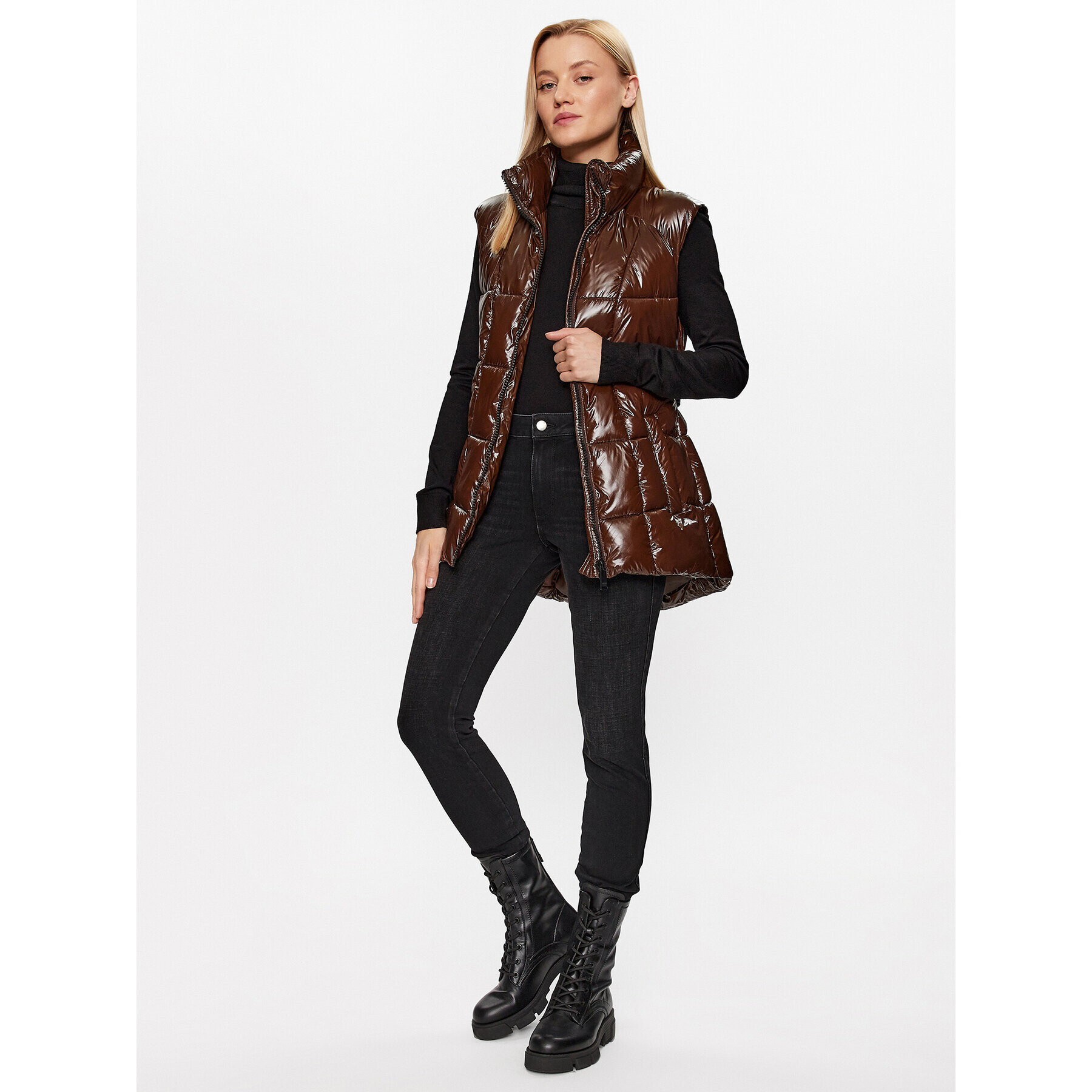 DKNY Sport Елек DP3V3127 Кафяв Regular Fit - Pepit.bg