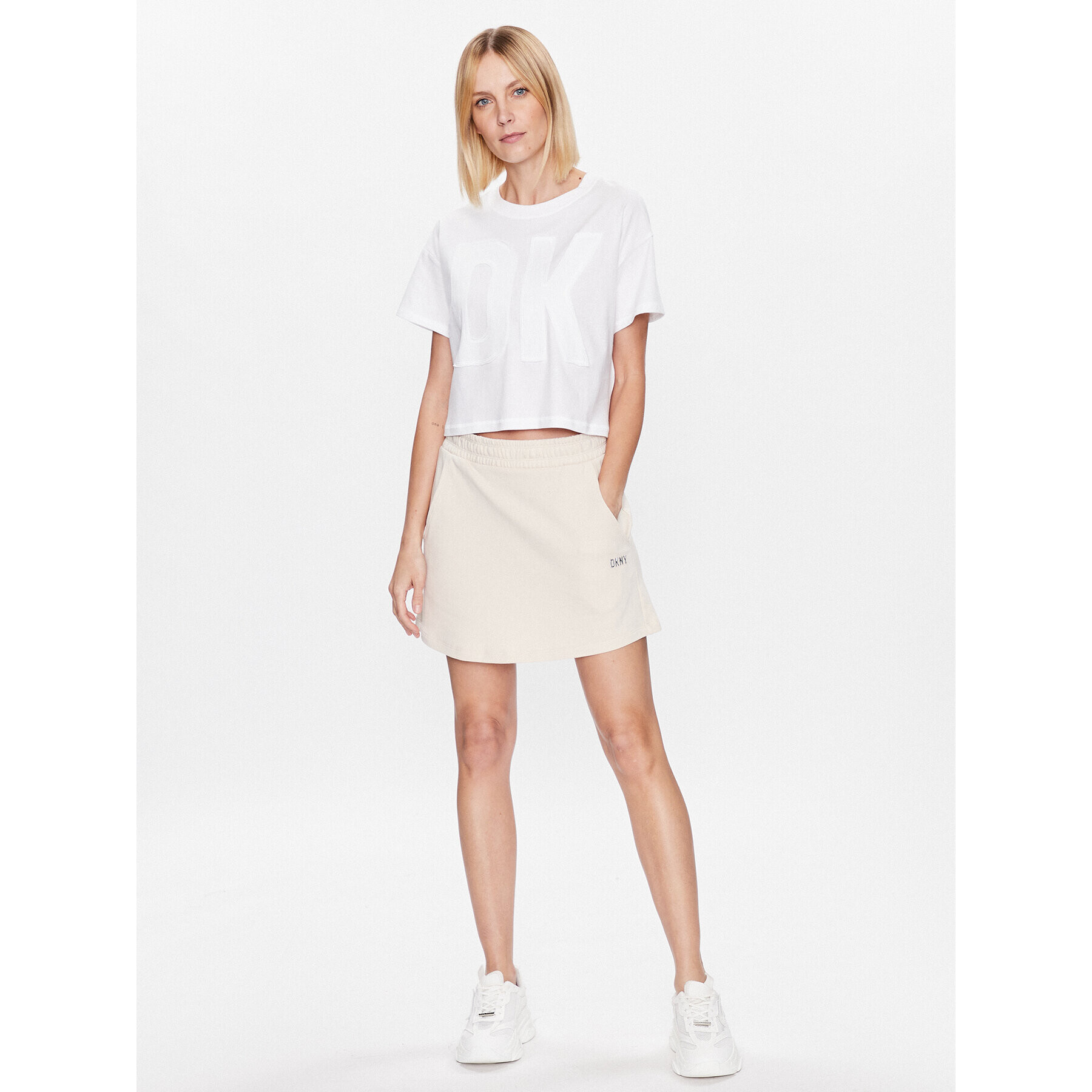 DKNY Sport Мини пола DP3S5117 Бежов Classic Fit - Pepit.bg