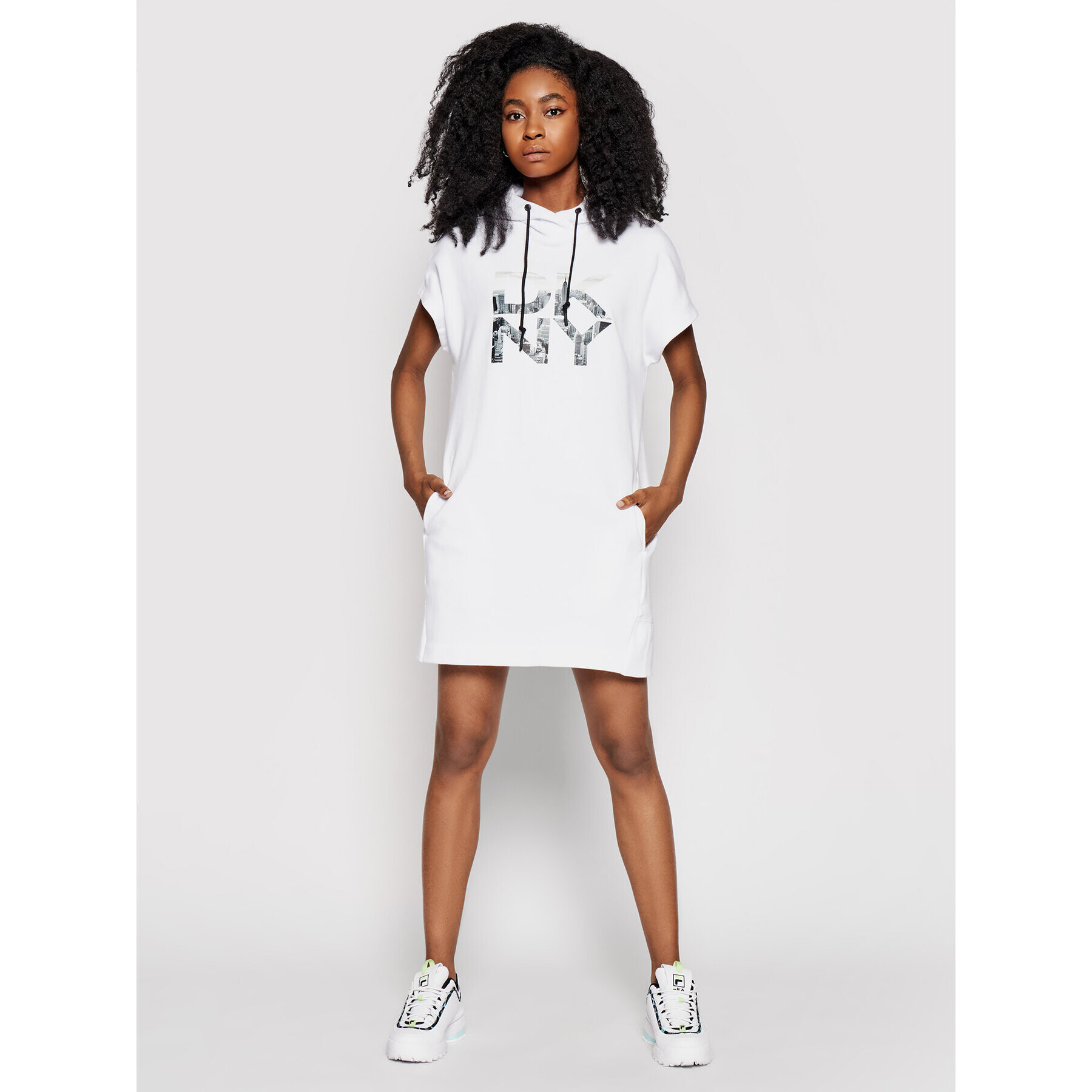 DKNY Sport Плетена рокля DP1D4435 Бял Regular Fit - Pepit.bg