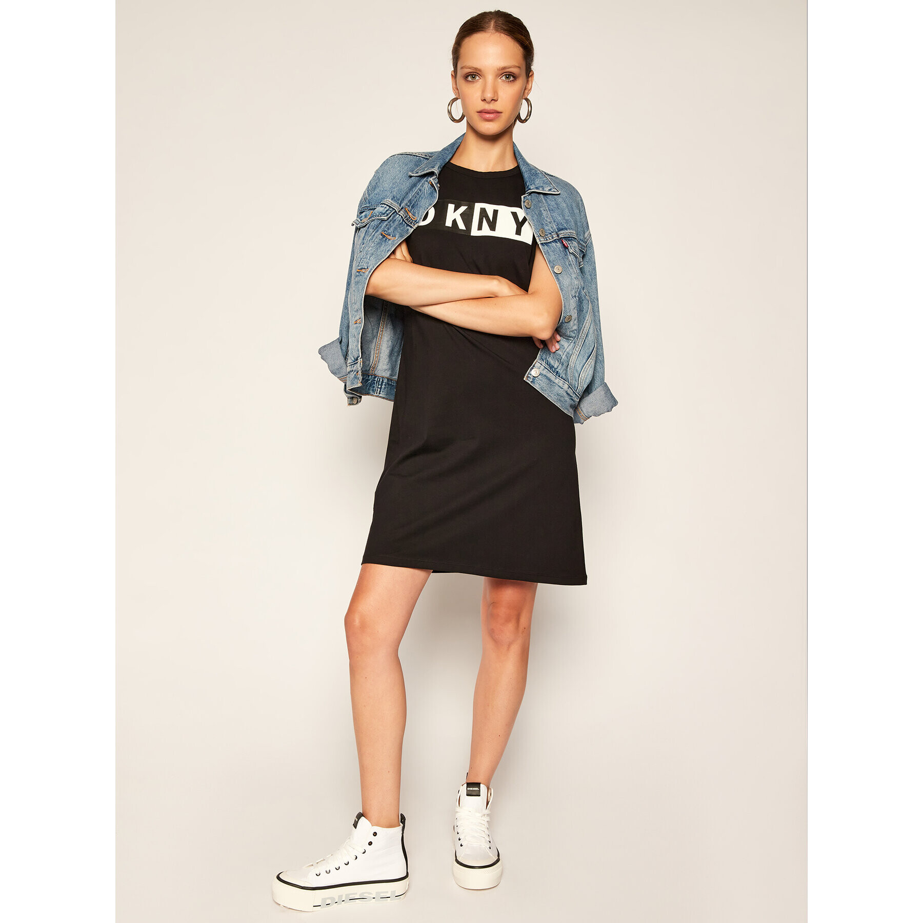 DKNY Sport Плетена рокля DP9D4261 Черен Regular Fit - Pepit.bg