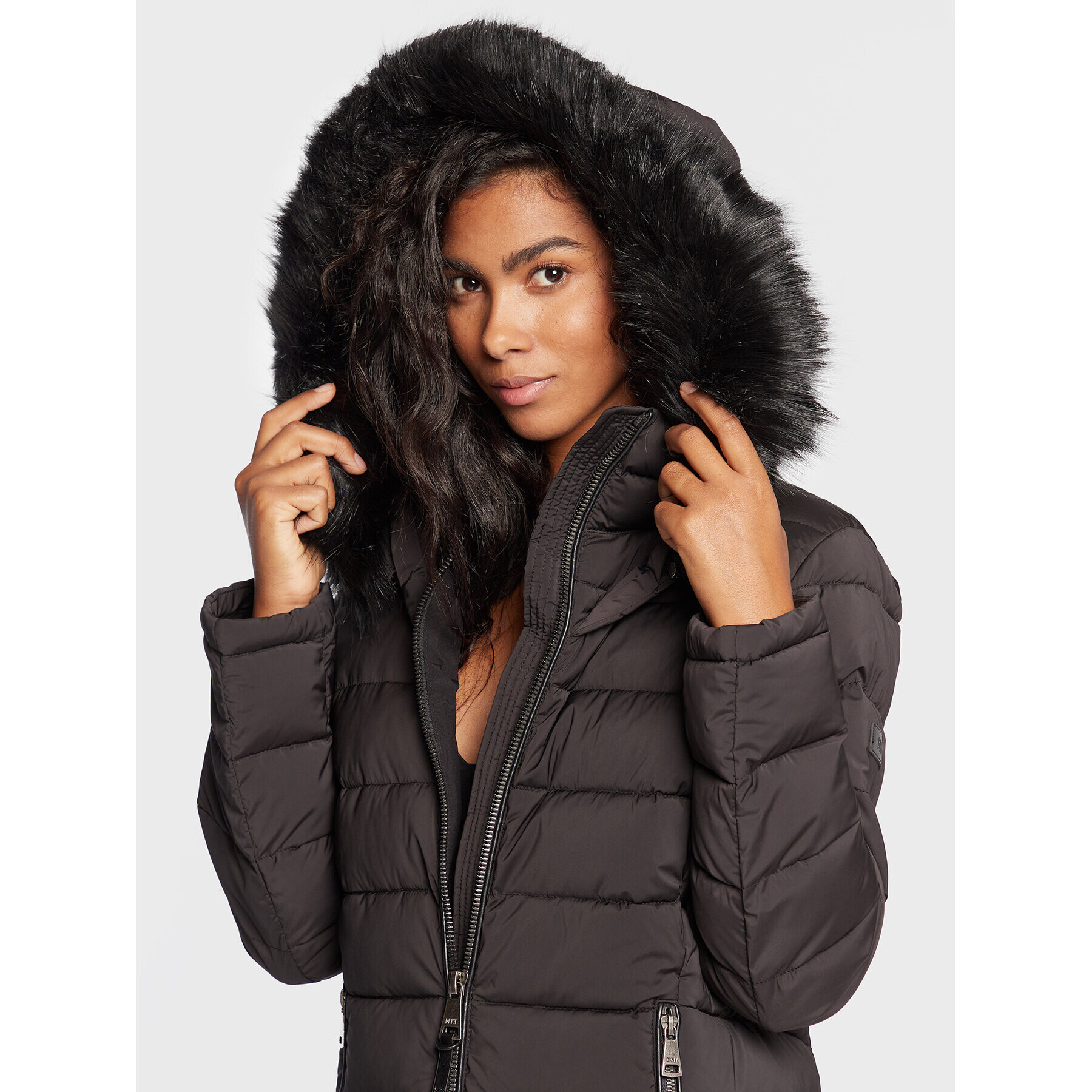 DKNY Sport Пухено яке DL2MPG50 Черен Regular Fit - Pepit.bg