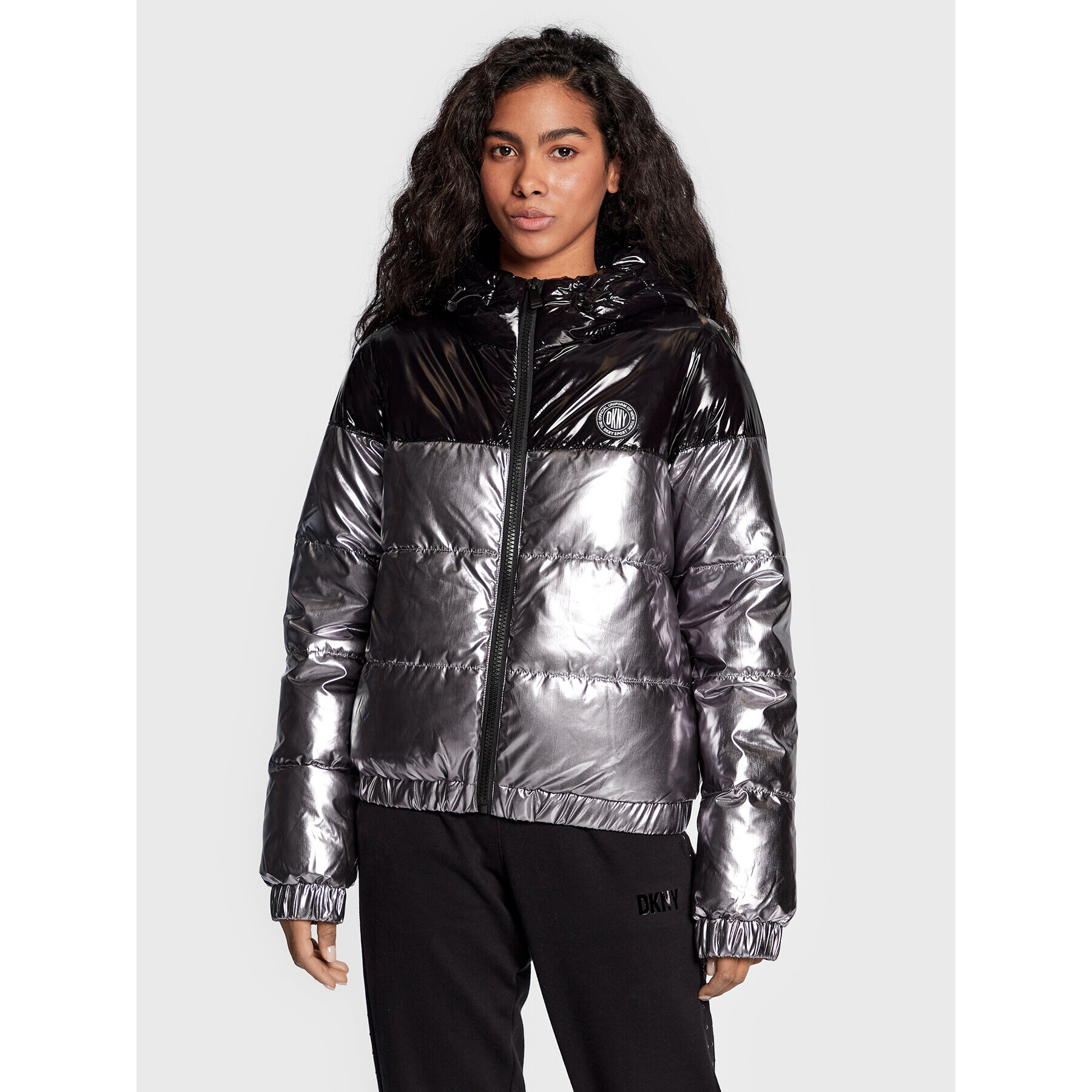 DKNY Sport Пухено яке DP2J8893 Сребрист Regular Fit - Pepit.bg
