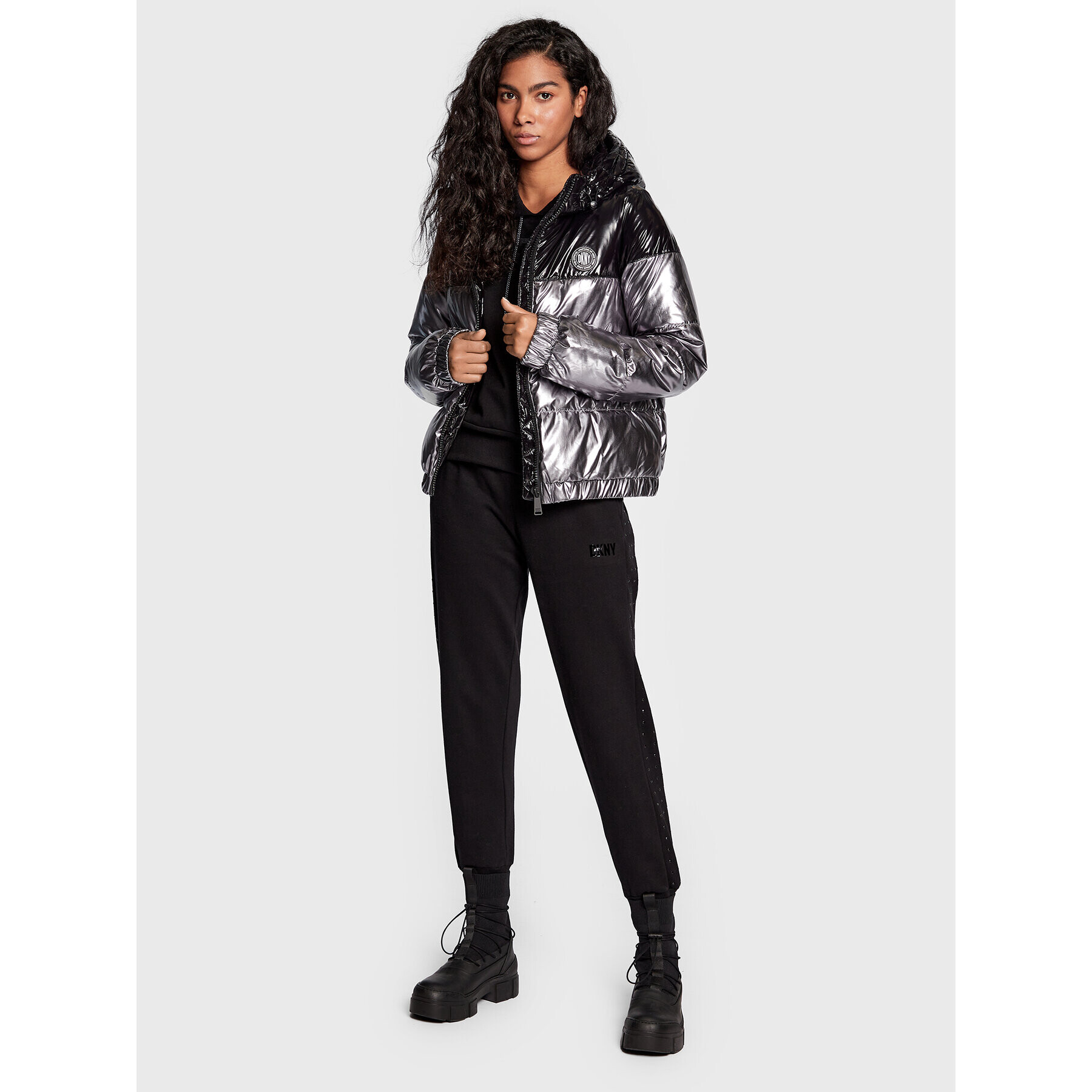 DKNY Sport Пухено яке DP2J8893 Сребрист Regular Fit - Pepit.bg