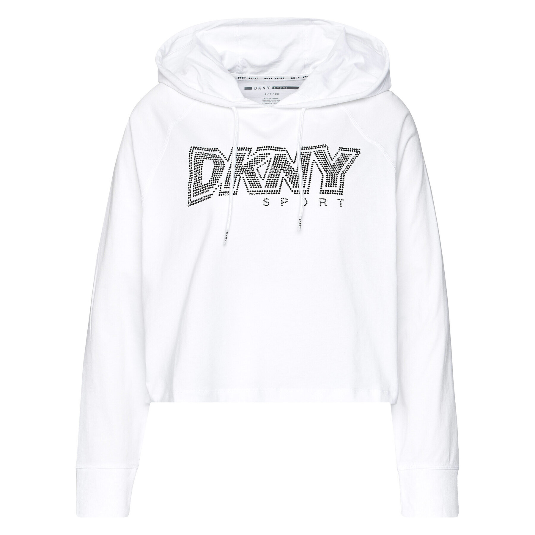 DKNY Sport Суитшърт DP0T7476 Бял Cropped Fit - Pepit.bg