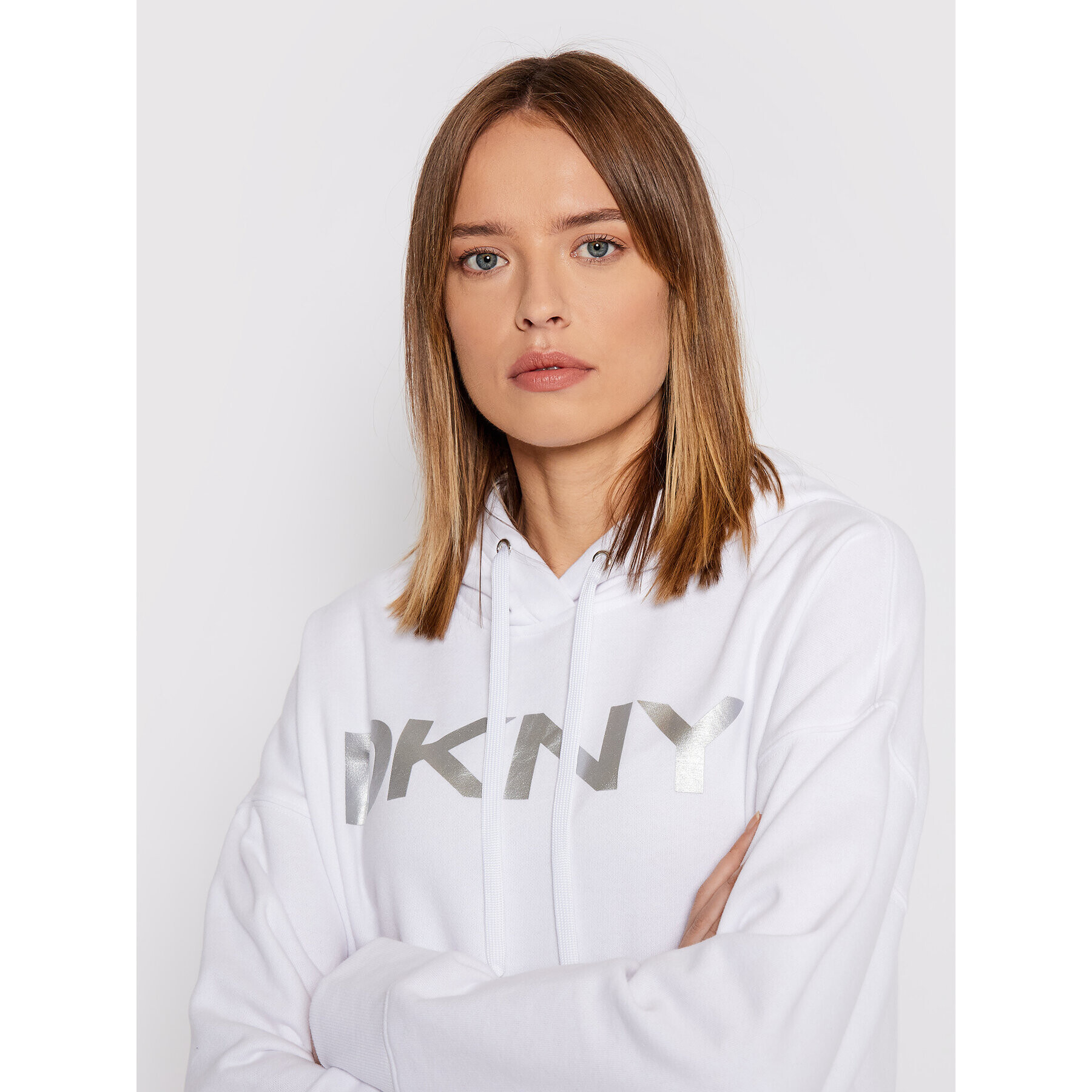 DKNY Sport Суитшърт DP1T7970 Бял Regular Fit - Pepit.bg