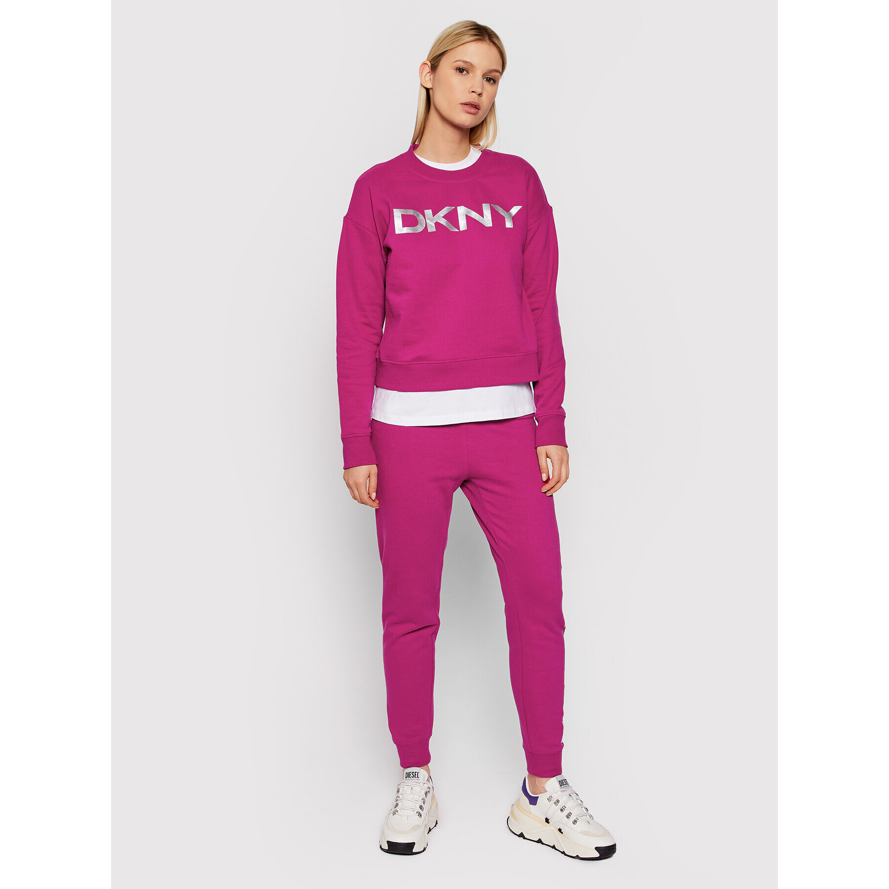 DKNY Sport Суитшърт DP1T7974 Розов Relaxed Fit - Pepit.bg