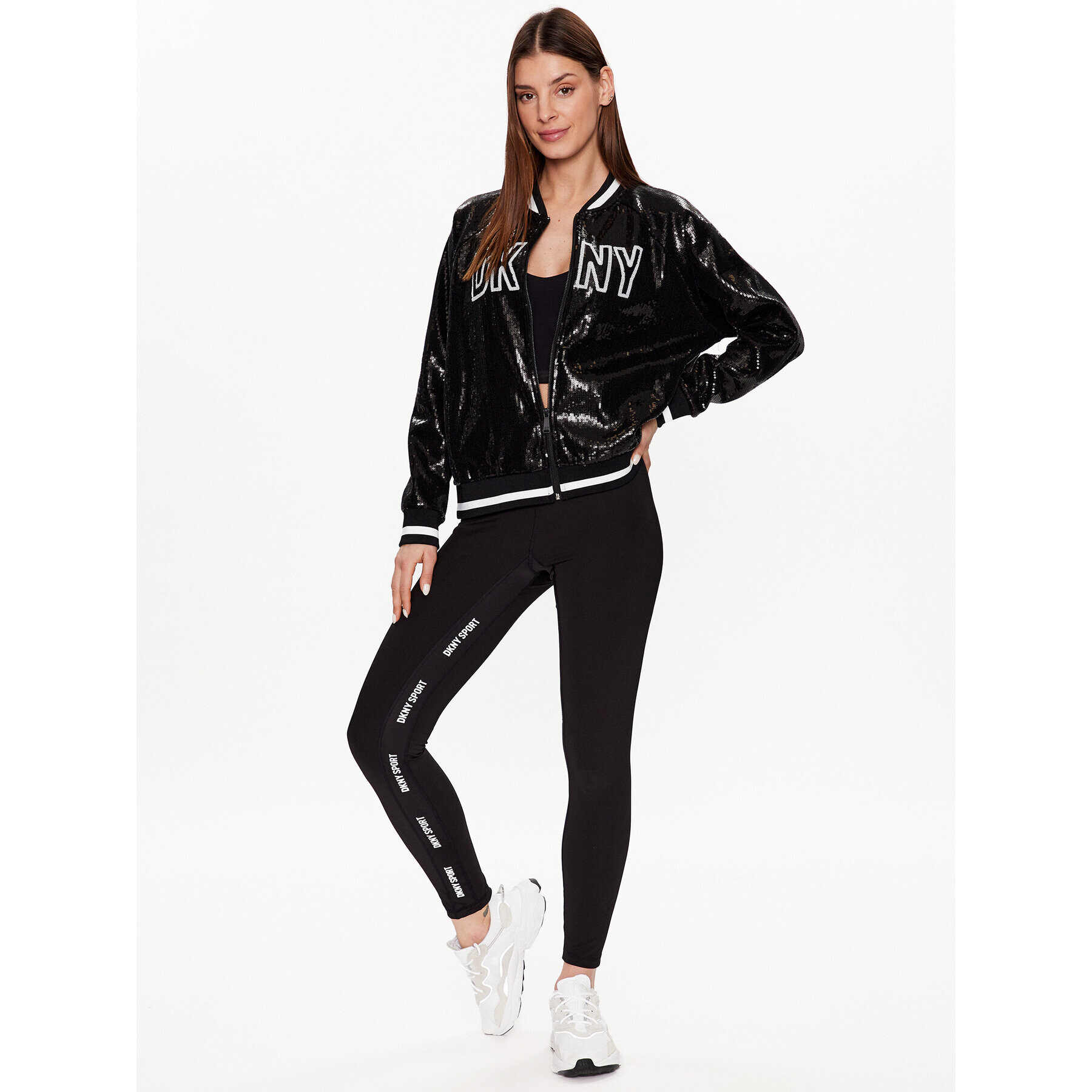 DKNY Sport Суитшърт DP2J9174 Черен Classic Fit - Pepit.bg