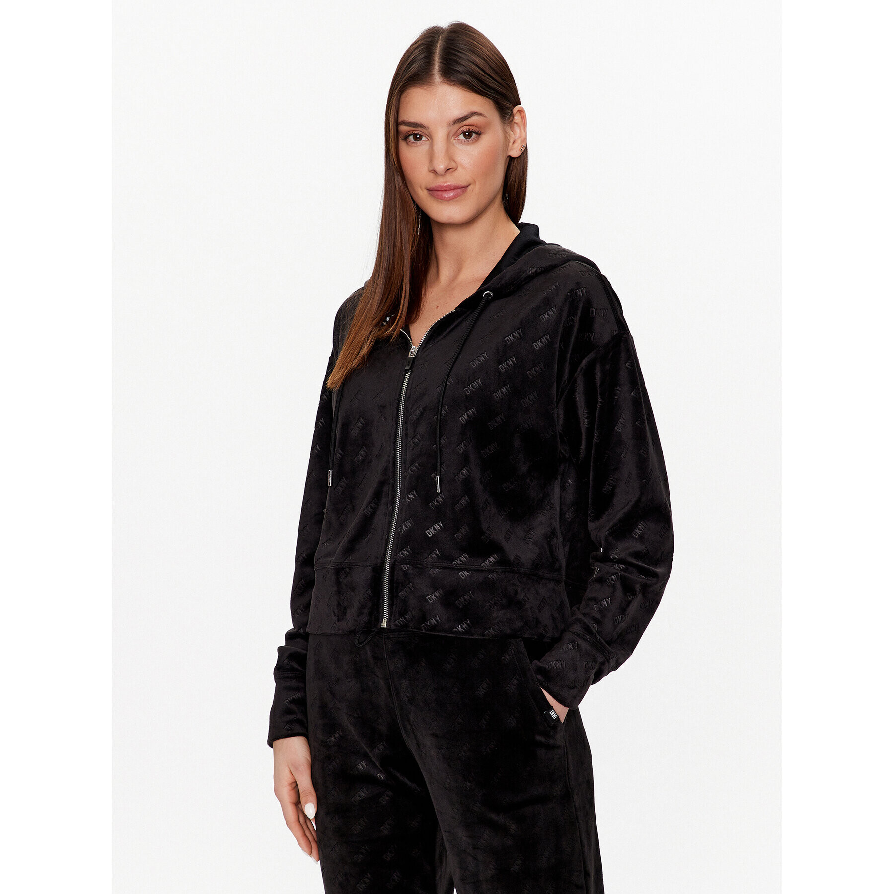 DKNY Sport Суитшърт DP2J9253 Черен Classic Fit - Pepit.bg