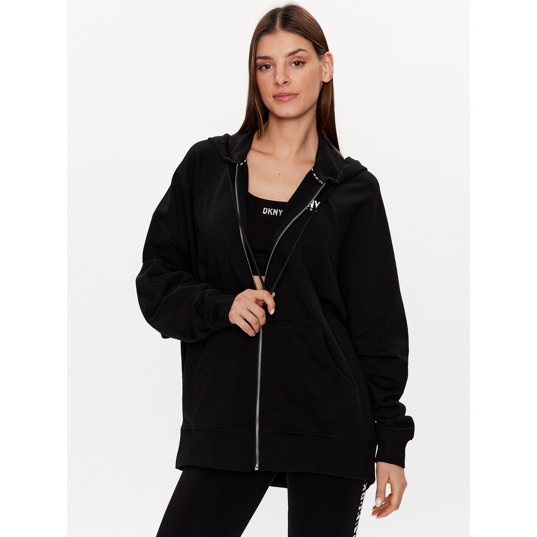 DKNY Sport Суитшърт DP2J9268 Черен Classic Fit - Pepit.bg