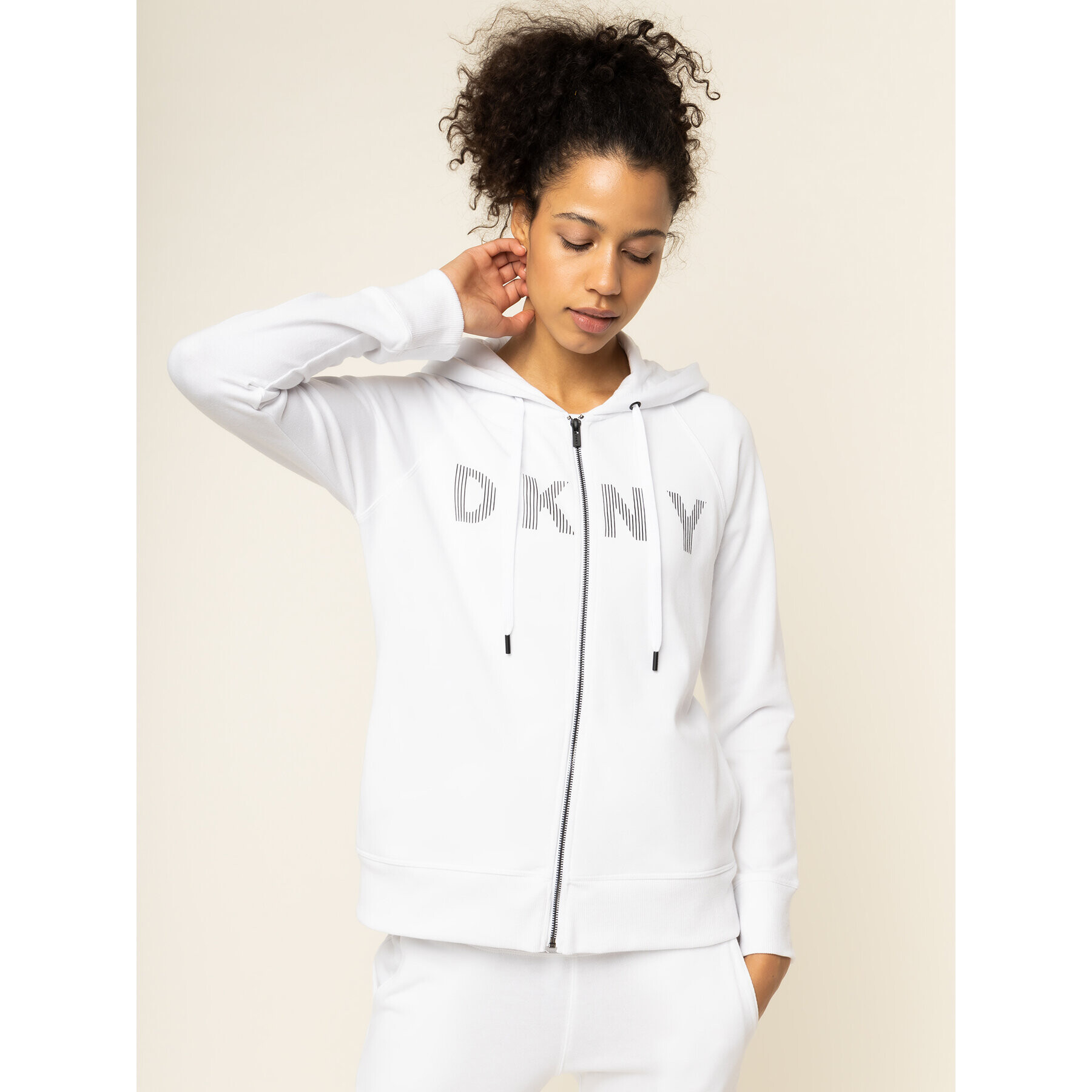 DKNY Sport Суитшърт DP9J8516 Бял Regular Fit - Pepit.bg
