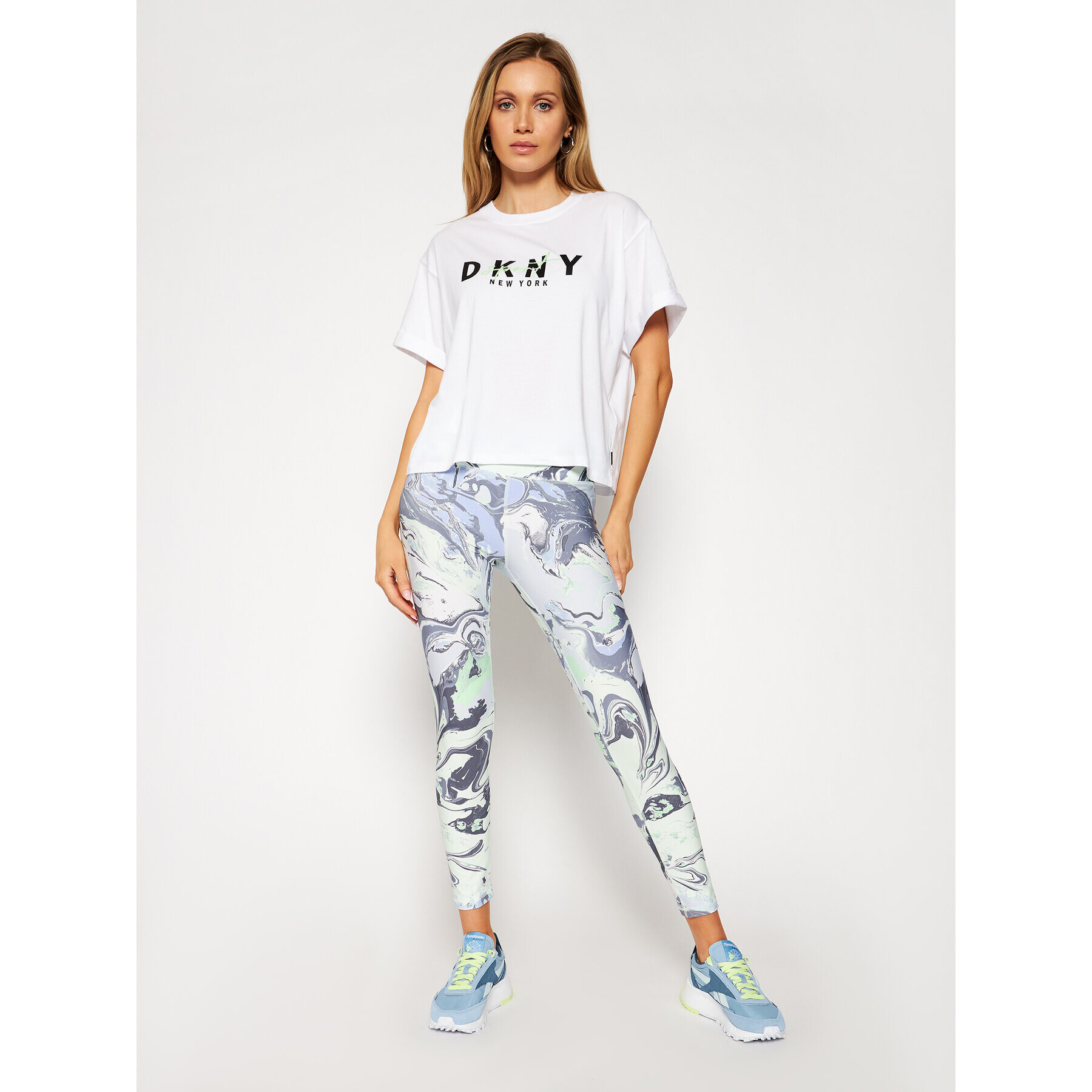 DKNY Sport Тишърт DP0T7854 Бял Oversize - Pepit.bg