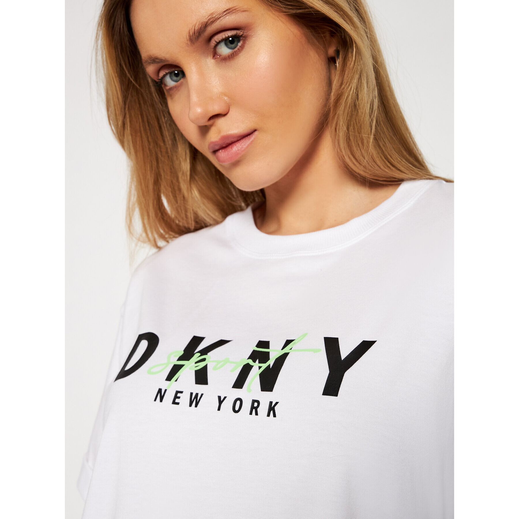 DKNY Sport Тишърт DP0T7854 Бял Oversize - Pepit.bg
