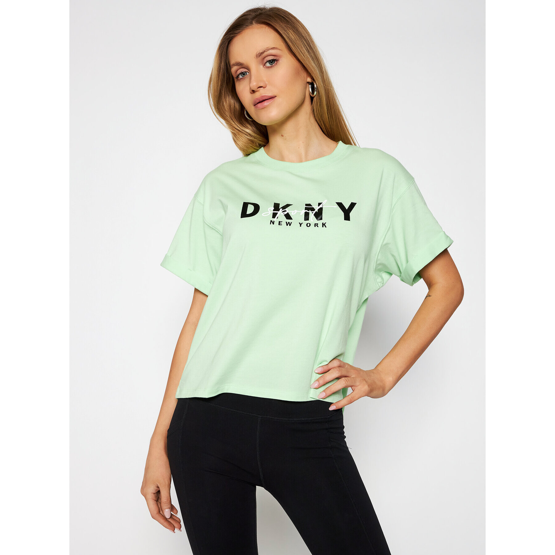 DKNY Sport Тишърт DP0T7854 Зелен Oversize - Pepit.bg