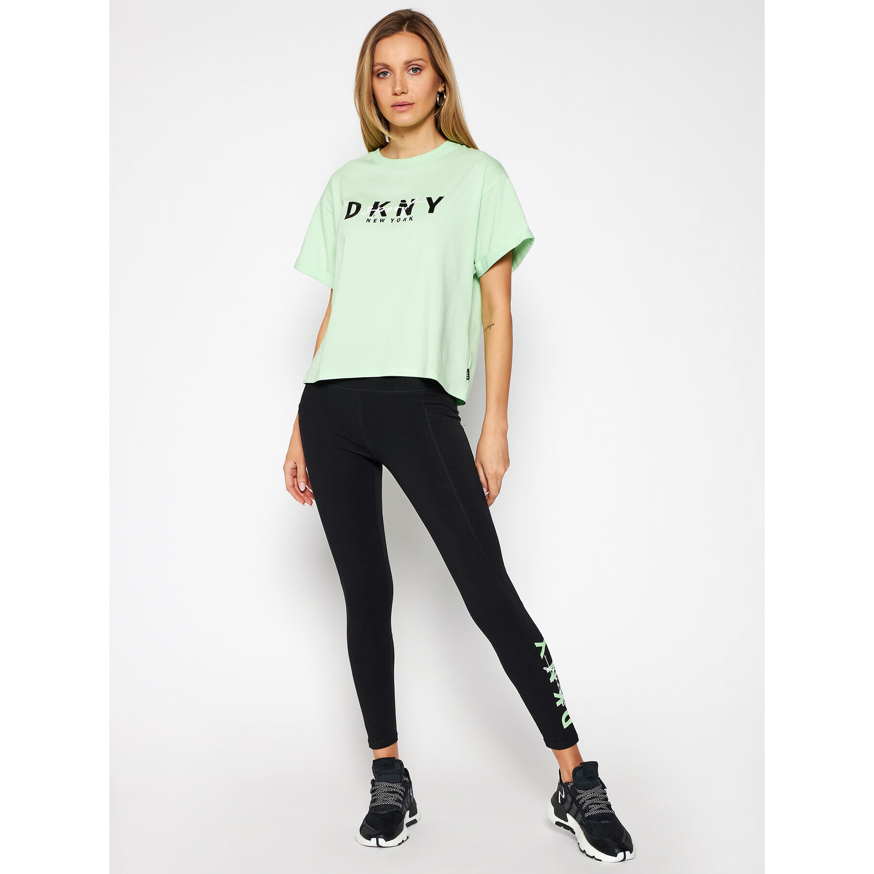 DKNY Sport Тишърт DP0T7854 Зелен Oversize - Pepit.bg