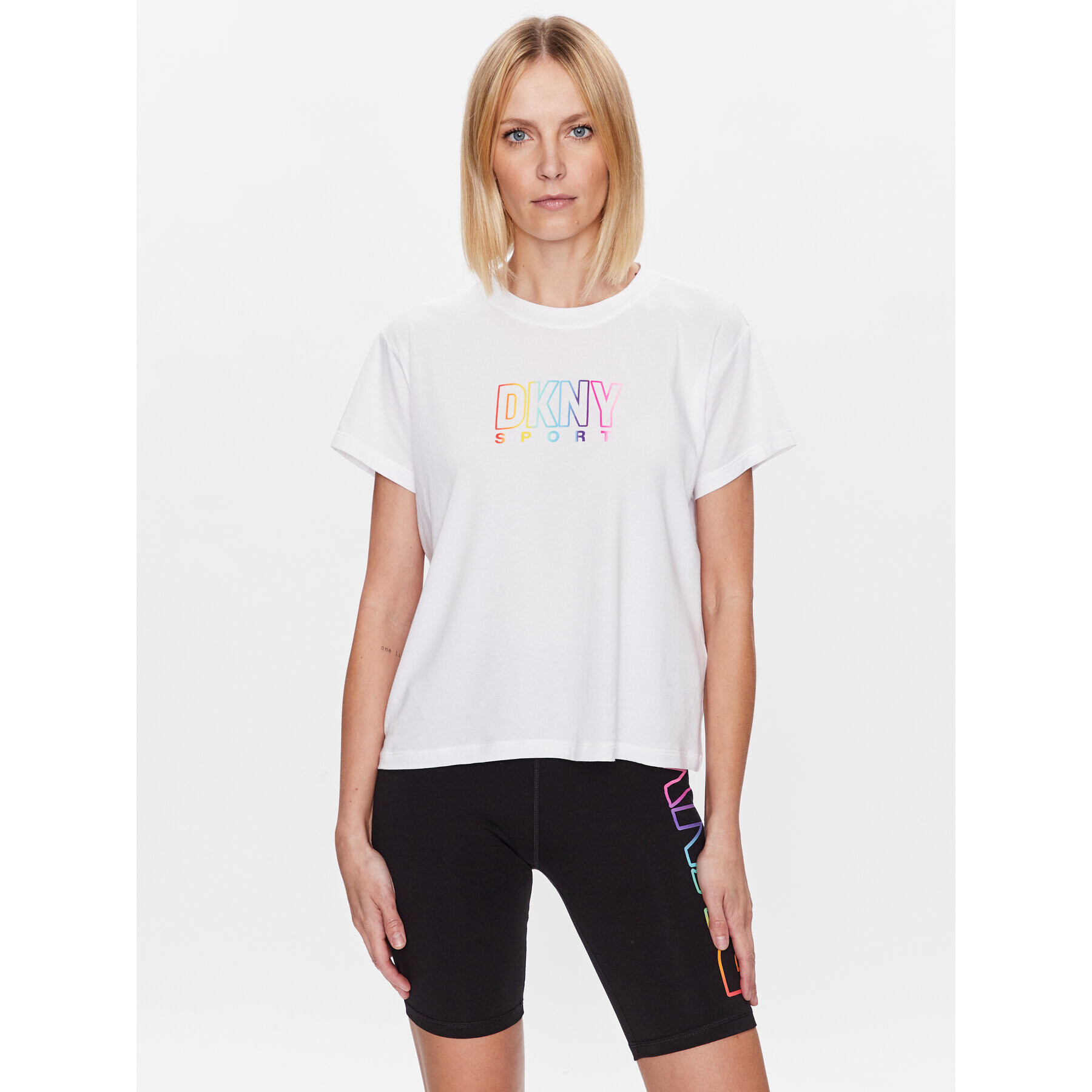 DKNY Sport Тишърт DP3T8782 Бял Classic Fit - Pepit.bg
