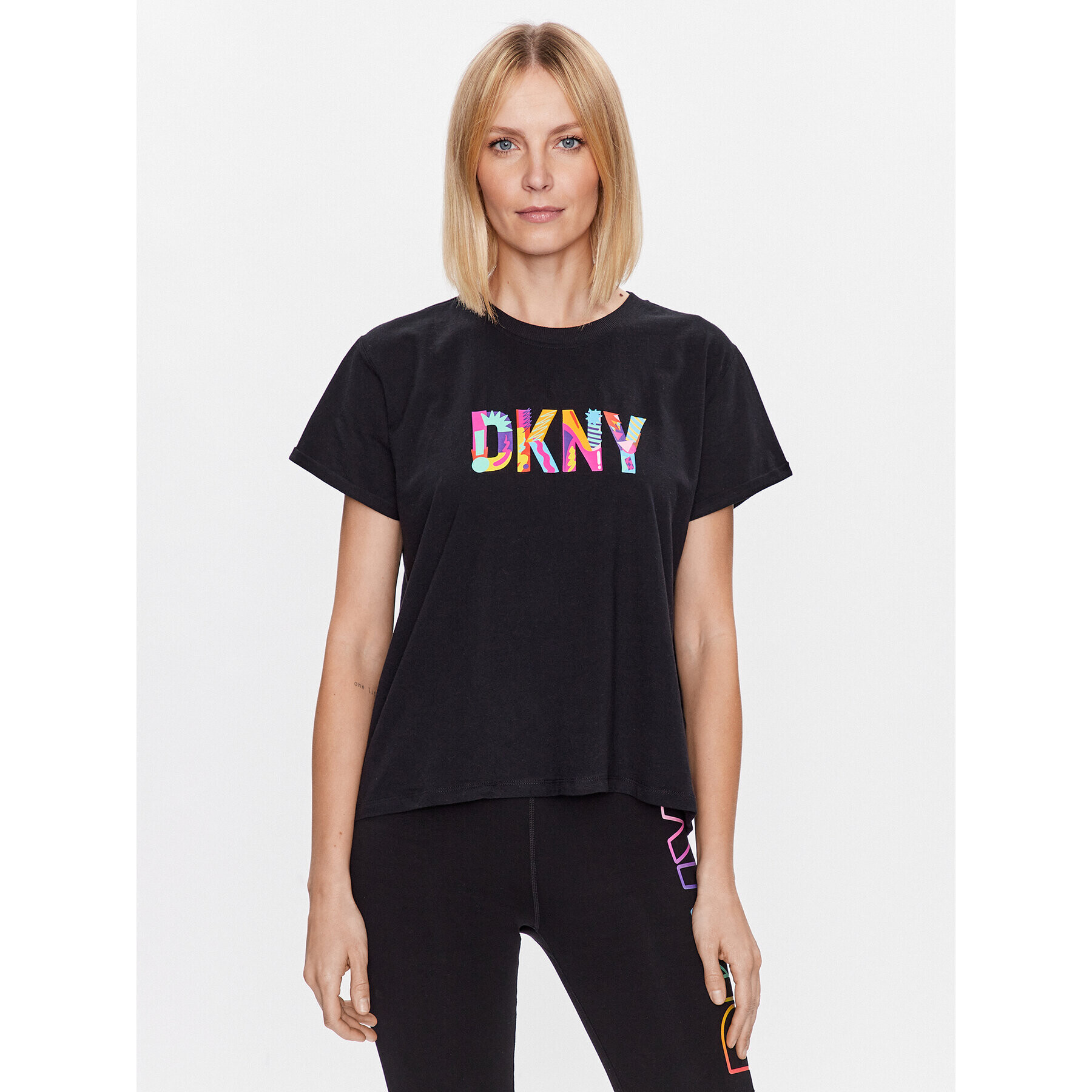 DKNY Sport Тишърт DP3T9363 Черен Classic Fit - Pepit.bg