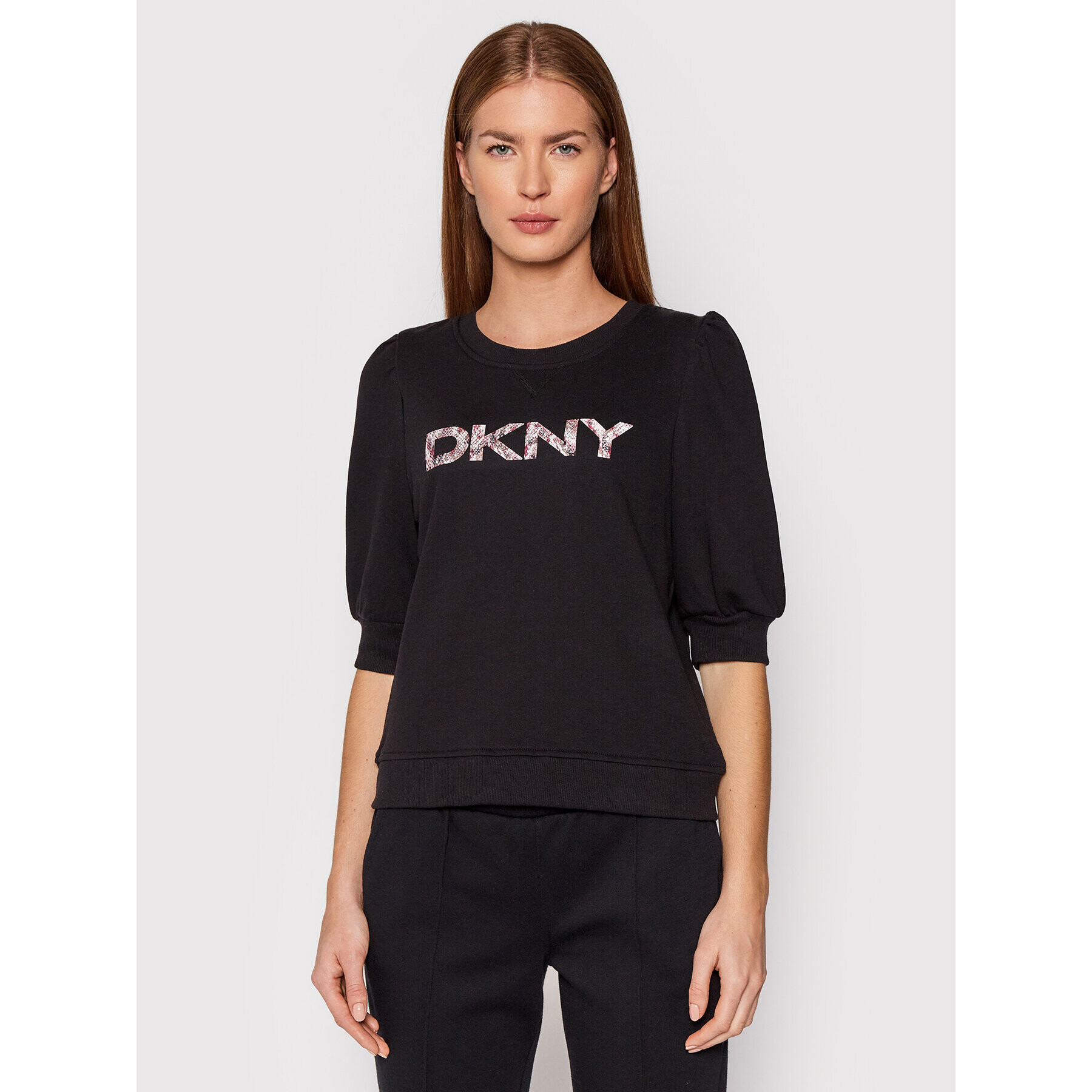 DKNY Суитшърт P1GQSJ34 Черен Regular Fit - Pepit.bg