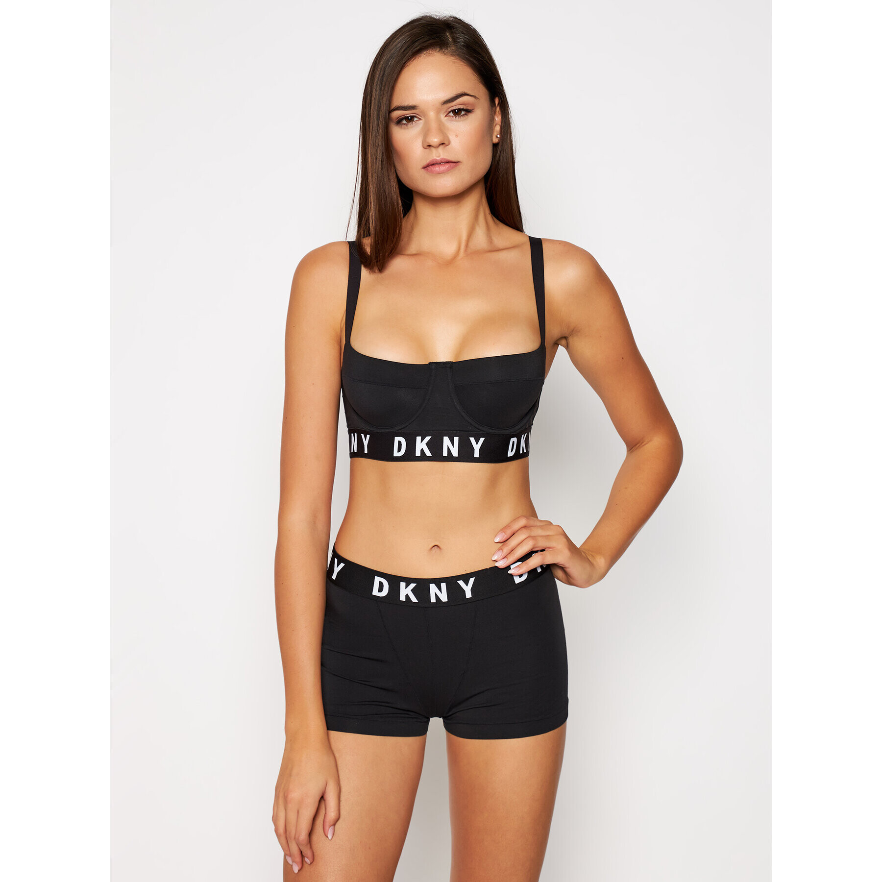 DKNY Сутиен с банели DK4521 Черен - Pepit.bg