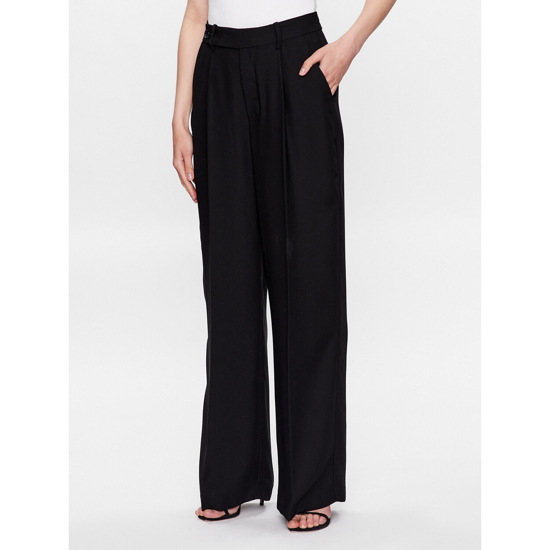 DKNY Текстилни панталони P3AKNQ84 Черен Relaxed Fit - Pepit.bg