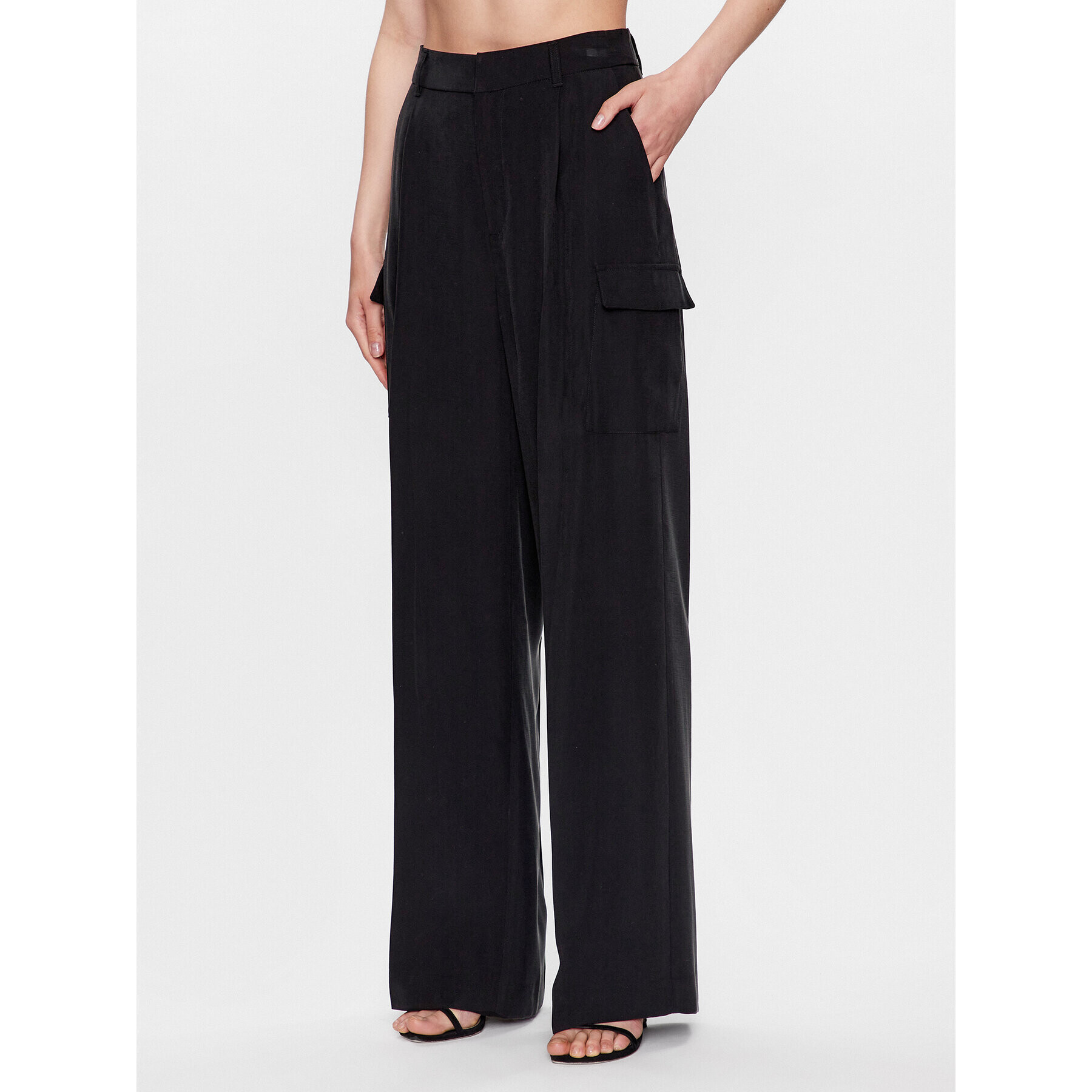 DKNY Текстилни панталони P3BKTR20 Черен Relaxed Fit - Pepit.bg