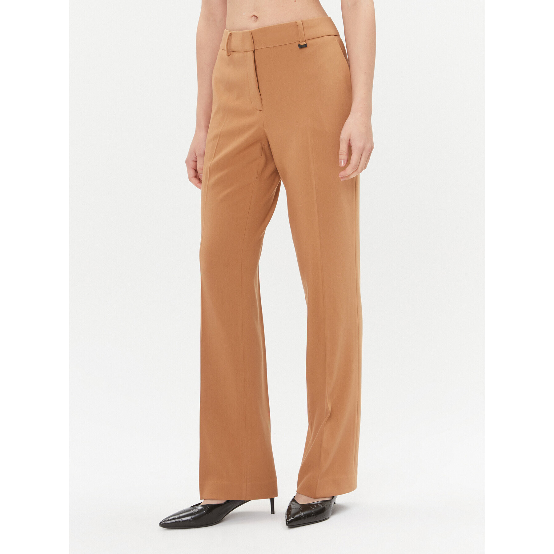 DKNY Текстилни панталони UG3PX097 Кафяв Regular Fit - Pepit.bg