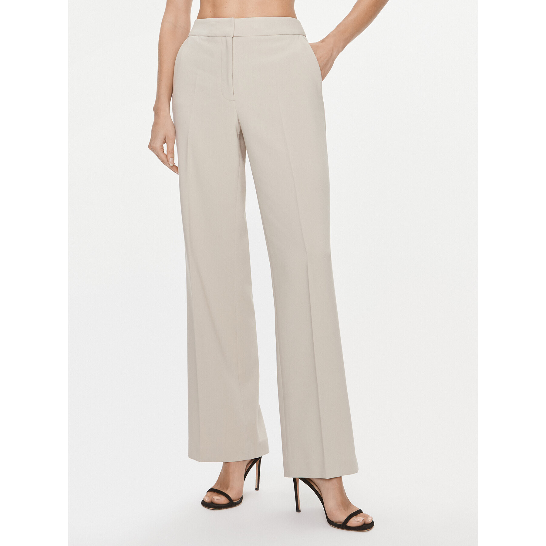 DKNY Текстилни панталони UK3PX021 Бежов Wide Leg - Pepit.bg