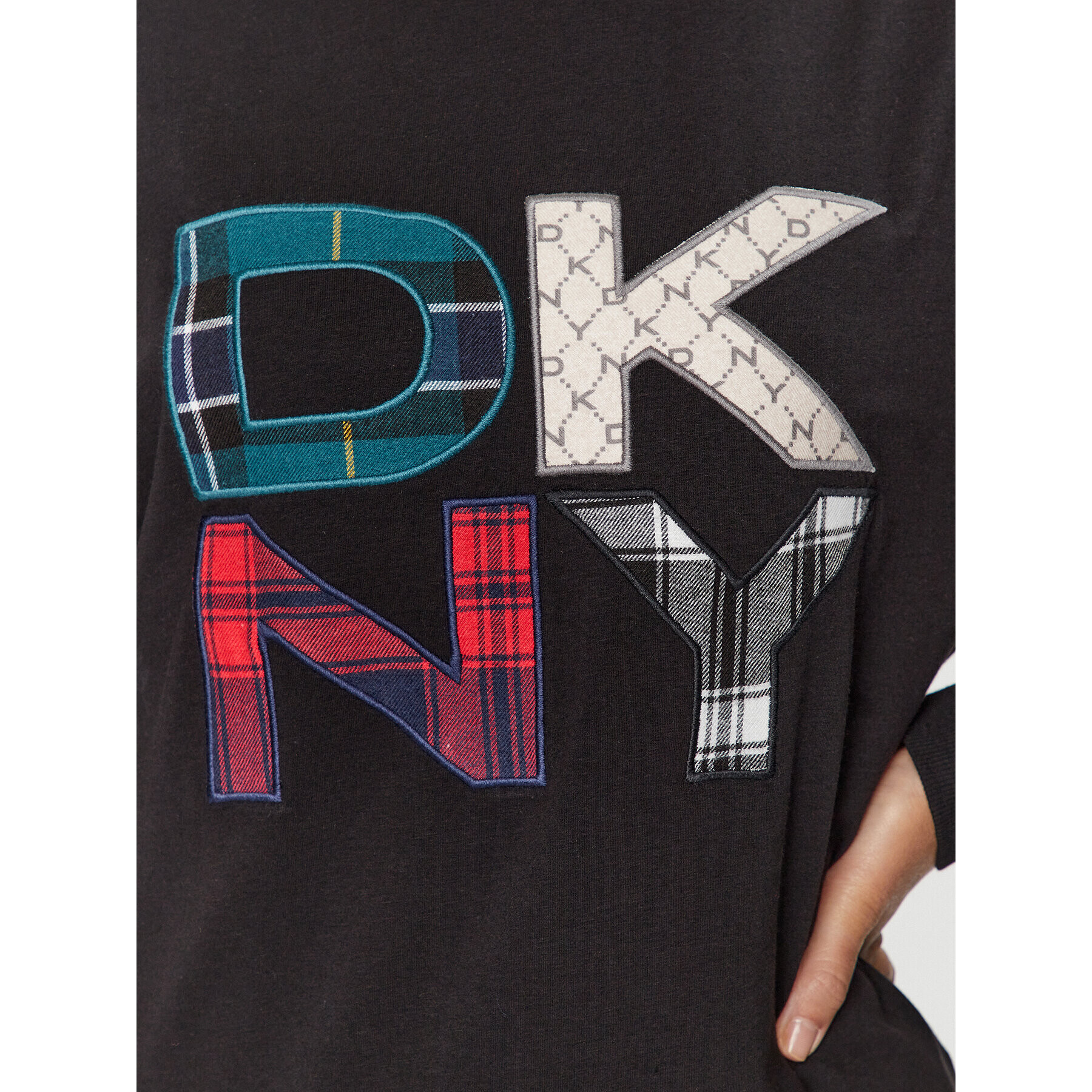 DKNY Тениска на пижама YI2122591 Черен Regular Fit - Pepit.bg