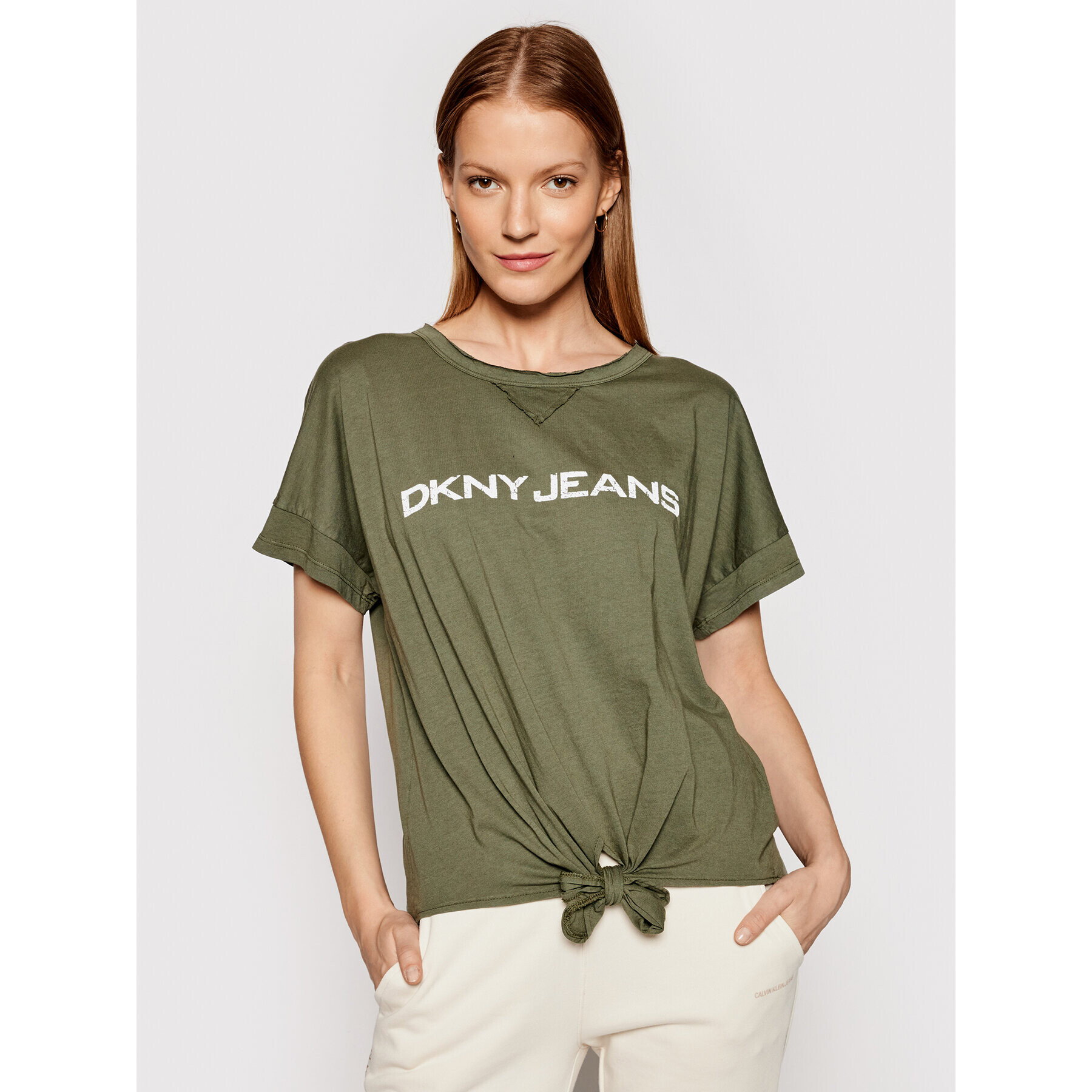 DKNY Тишърт E02Z2F51 Зелен Regular Fit - Pepit.bg