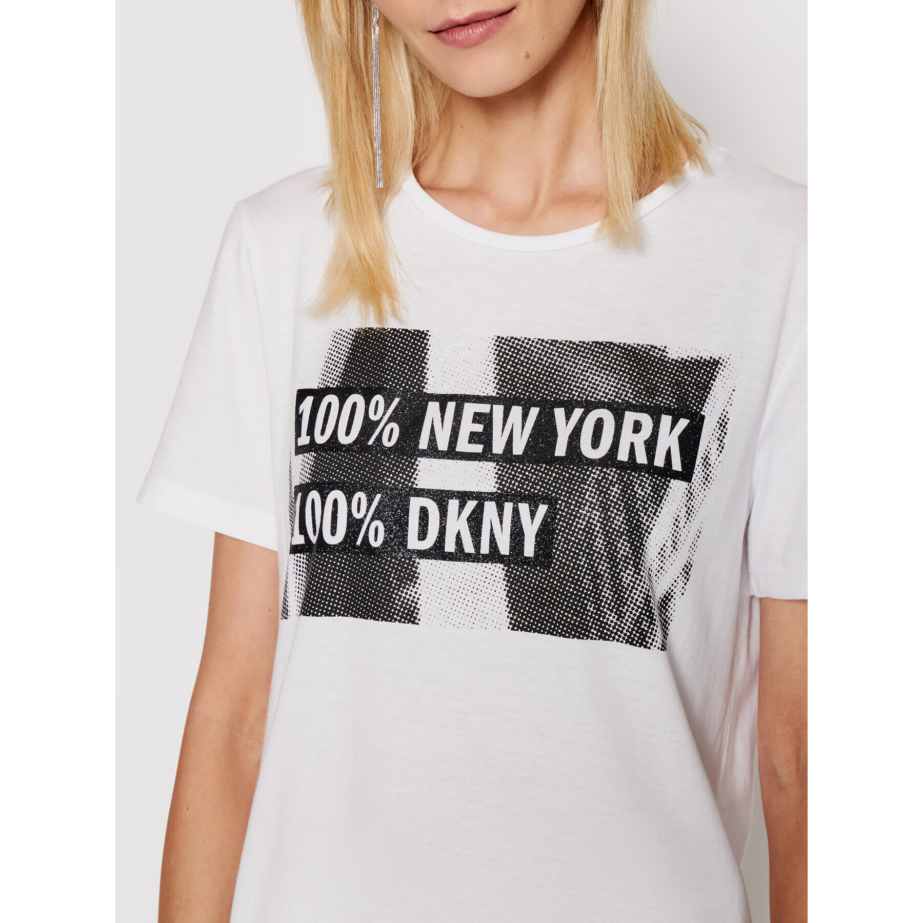 DKNY Тишърт P02HBCNA Бял Regular Fit - Pepit.bg