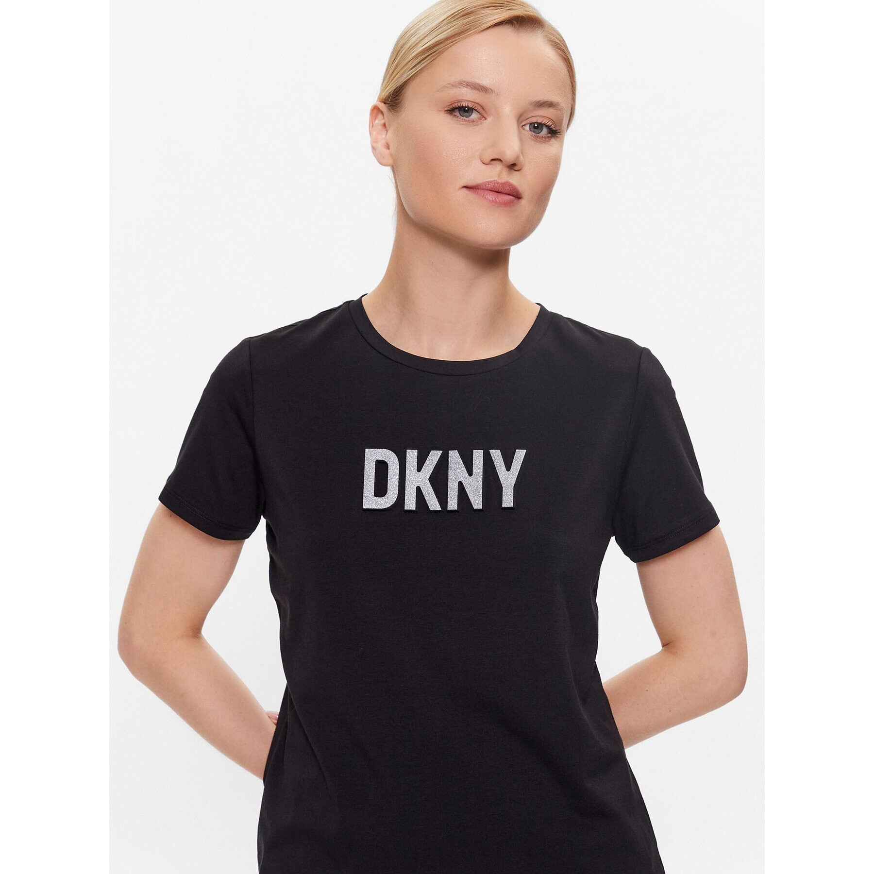 DKNY Тишърт P03ZBDNA Черен Regular Fit - Pepit.bg