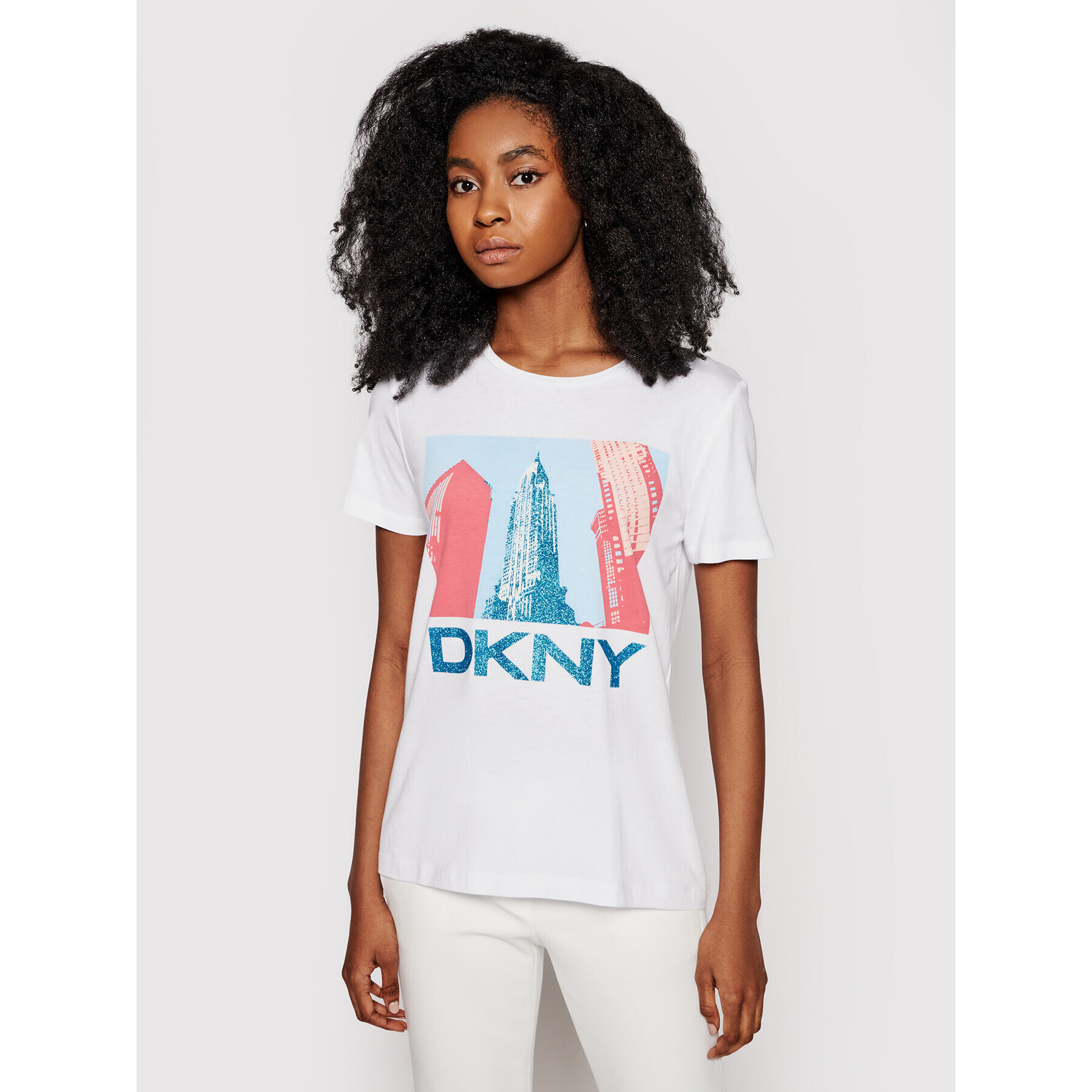 DKNY Тишърт P0DBHCNA Бял Regular Fit - Pepit.bg