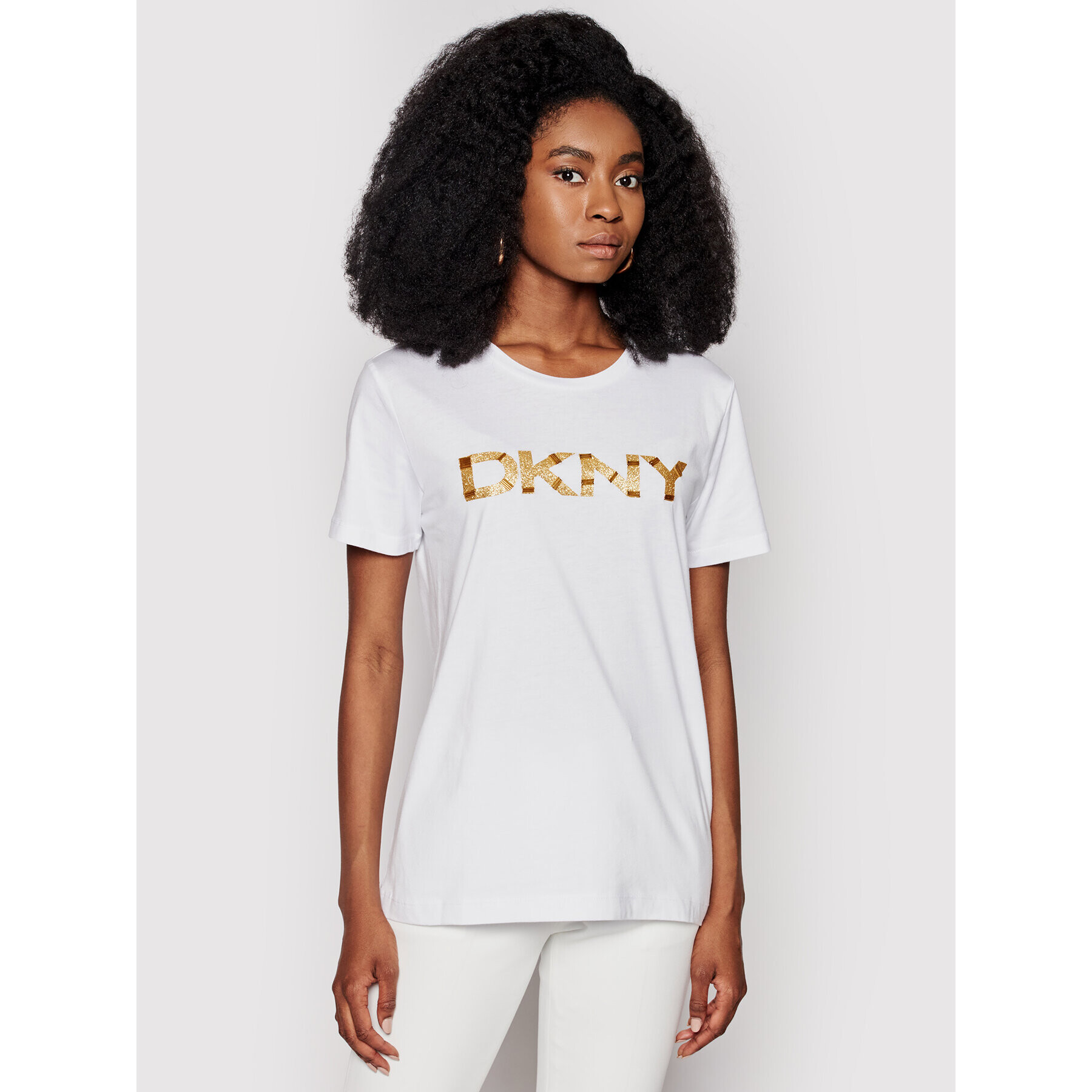 DKNY Тишърт P0EAGCNA Бял Regular Fit - Pepit.bg