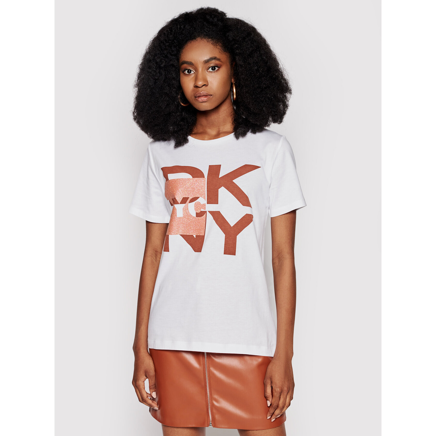 DKNY Тишърт P0EBCCNA Бял Regular Fit - Pepit.bg