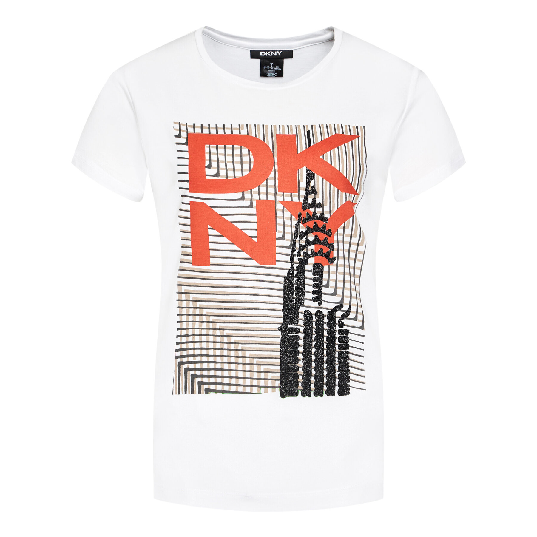 DKNY Тишърт P0EBZCNA Бял Regular Fit - Pepit.bg