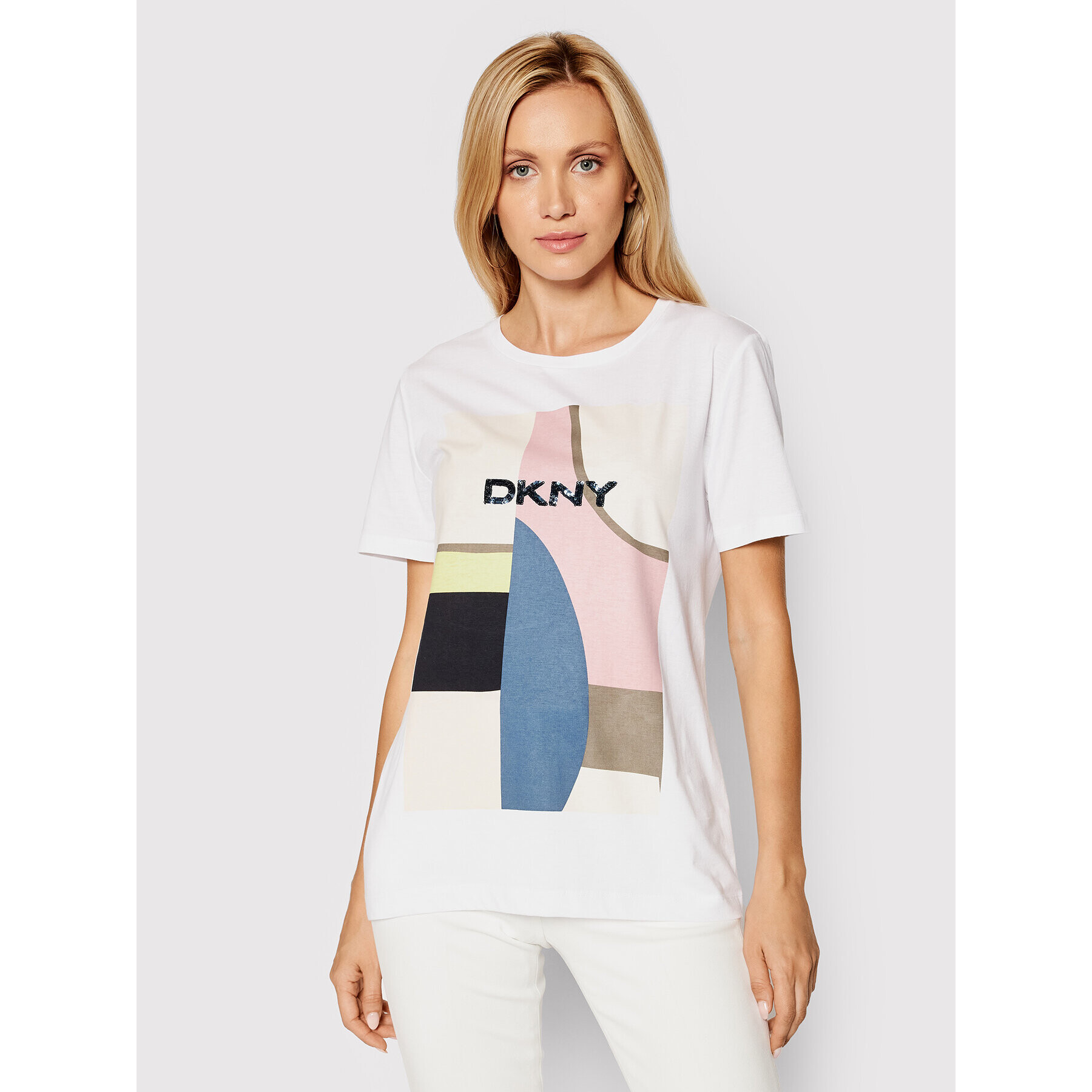 DKNY Тишърт P0FF4CNA Бял Relaxed Fit - Pepit.bg