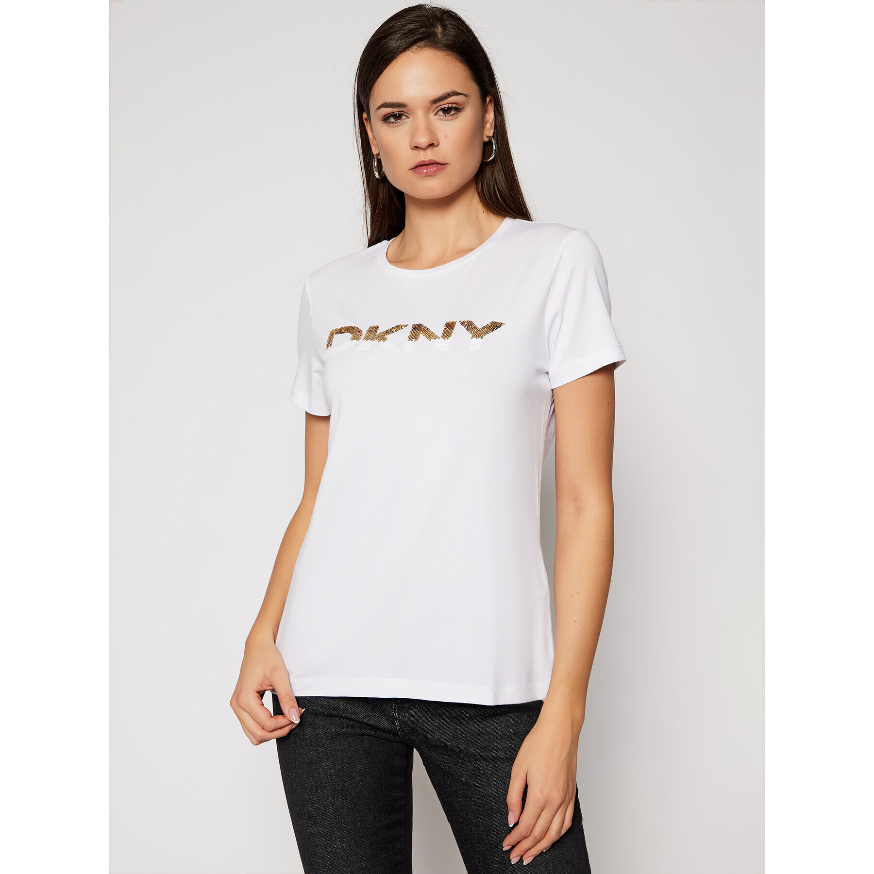 DKNY Тишърт P0JWSDNA Бял Regular Fit - Pepit.bg