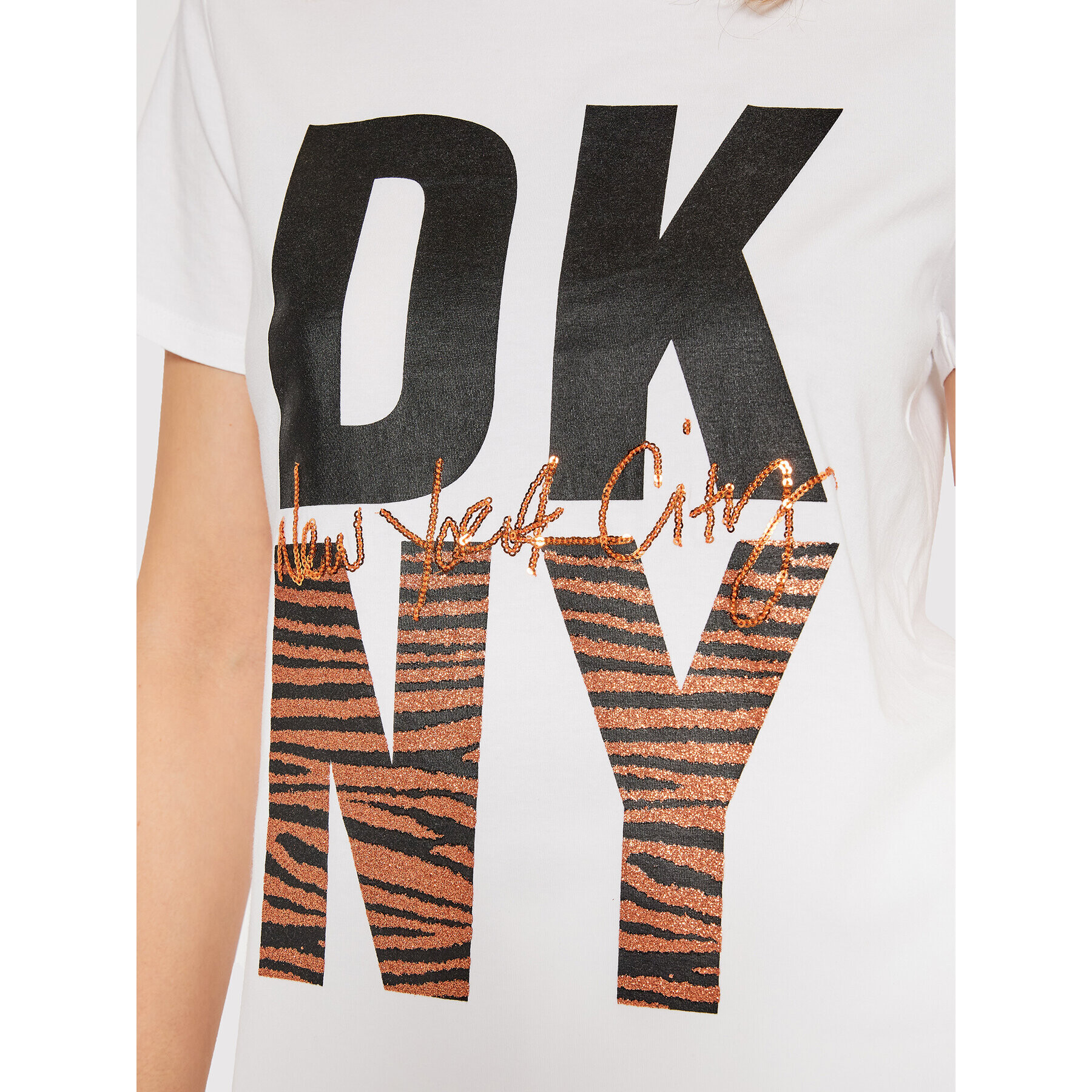 DKNY Тишърт P1HPVDNA Бял Regular Fit - Pepit.bg