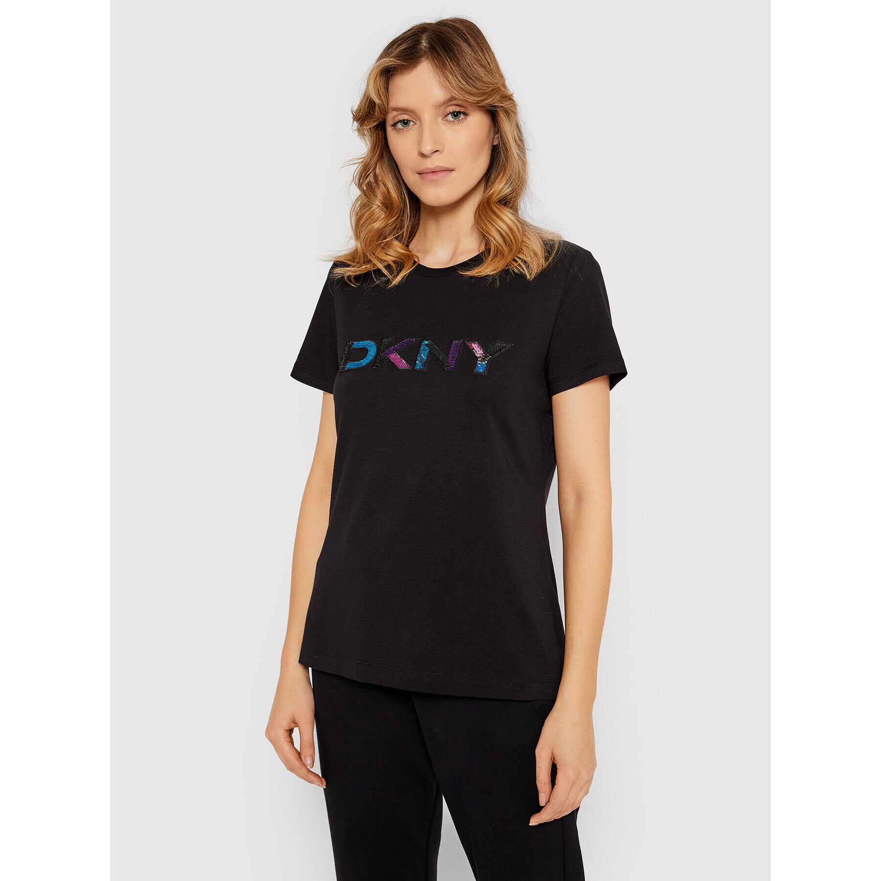 DKNY Тишърт P1JMKDNA Черен Regular Fit - Pepit.bg