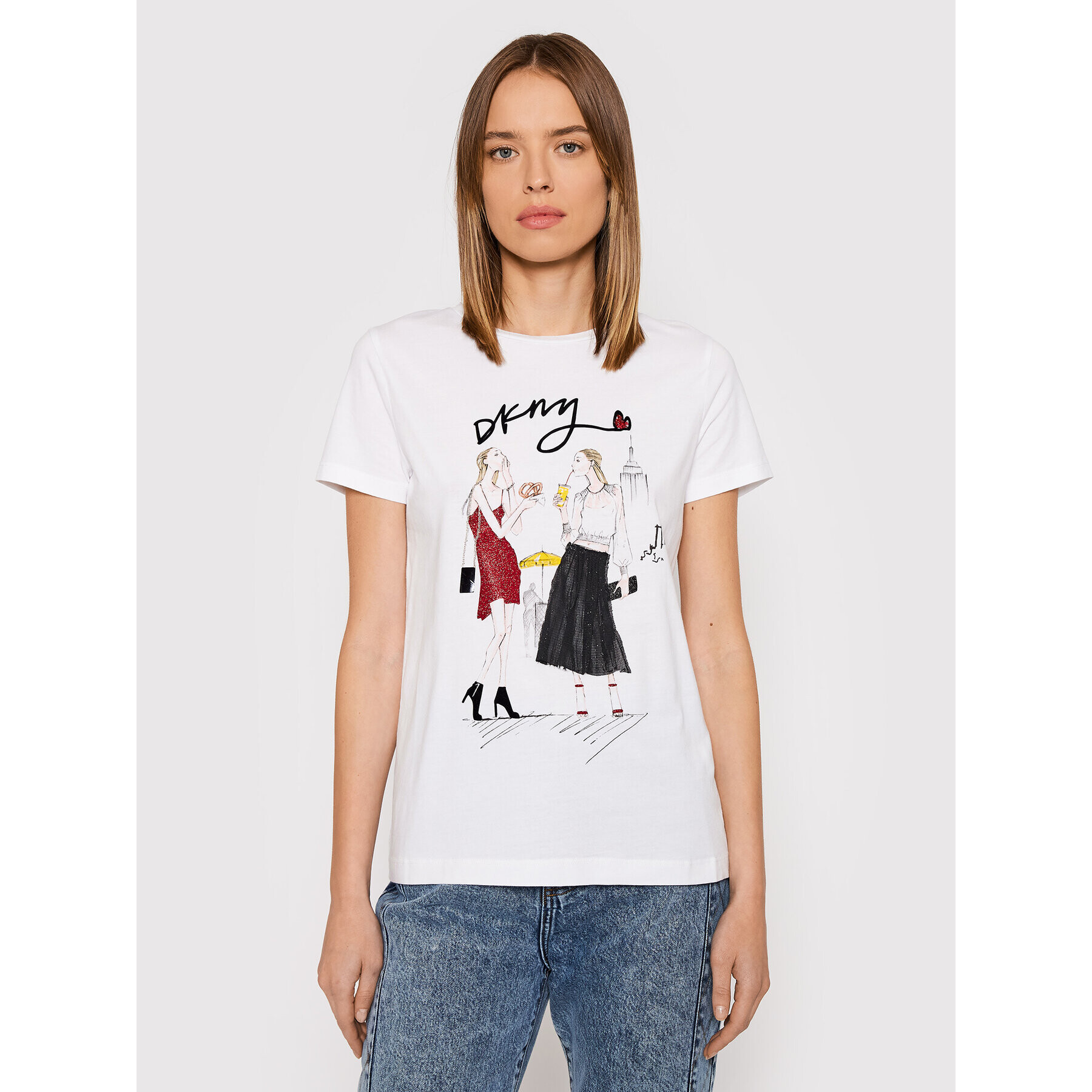 DKNY Тишърт P1MQKDNA Бял Regular Fit - Pepit.bg