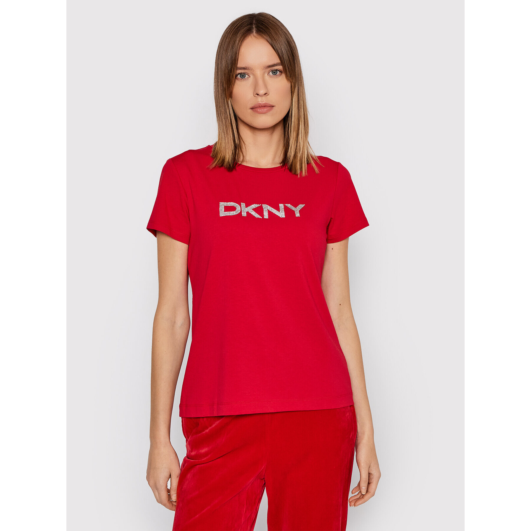 DKNY Тишърт P1MRHDNA Червен Regular Fit - Pepit.bg