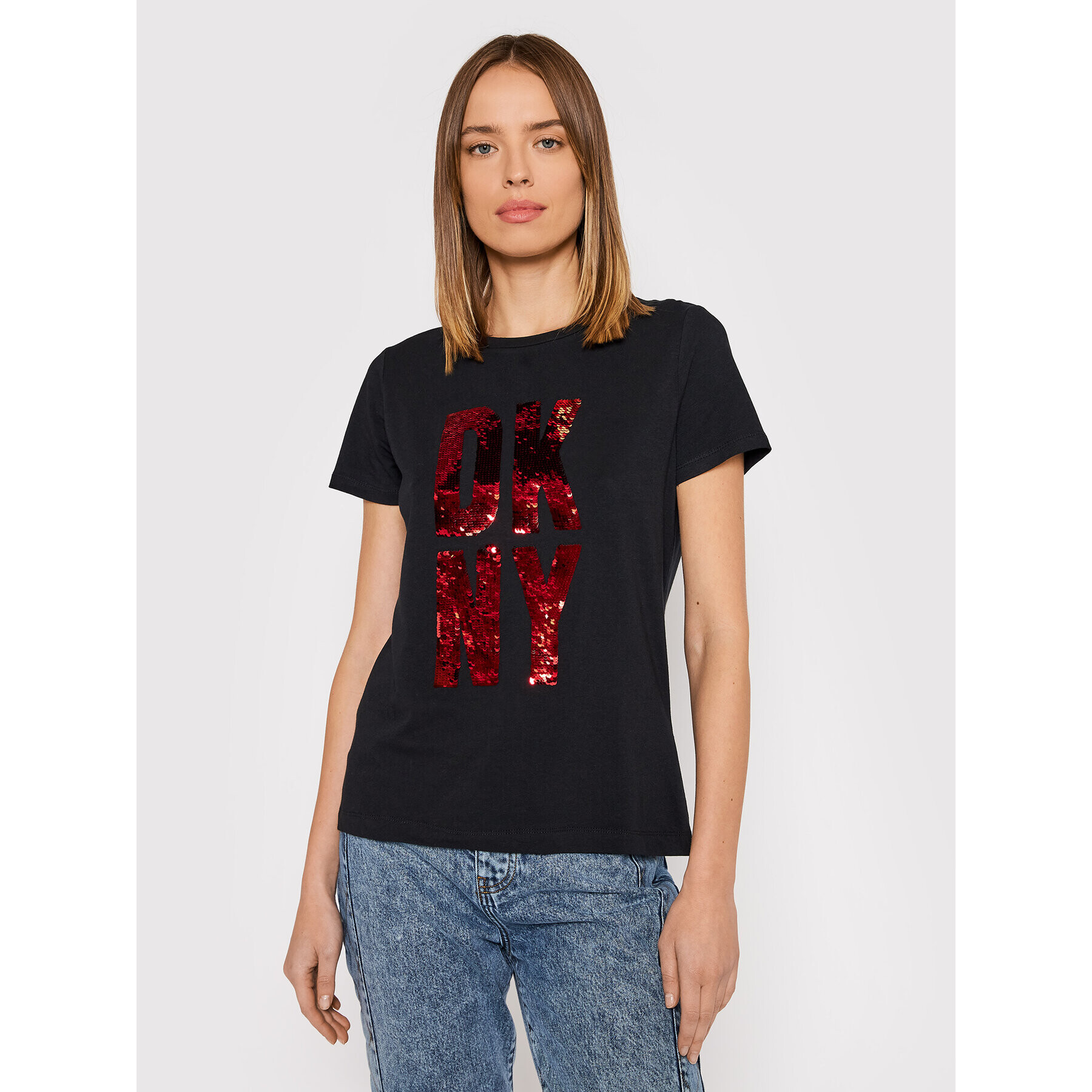 DKNY Тишърт P1MTDDNA Черен Regular Fit - Pepit.bg