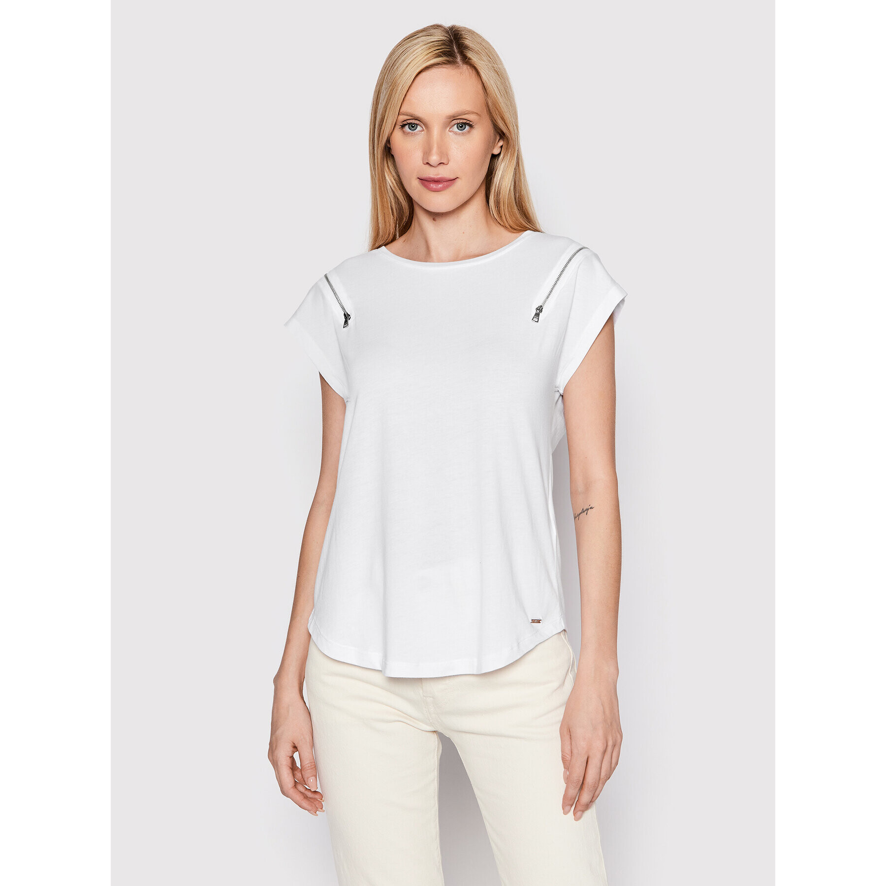 DKNY Тишърт P22H1GRW Бял Relaxed Fit - Pepit.bg