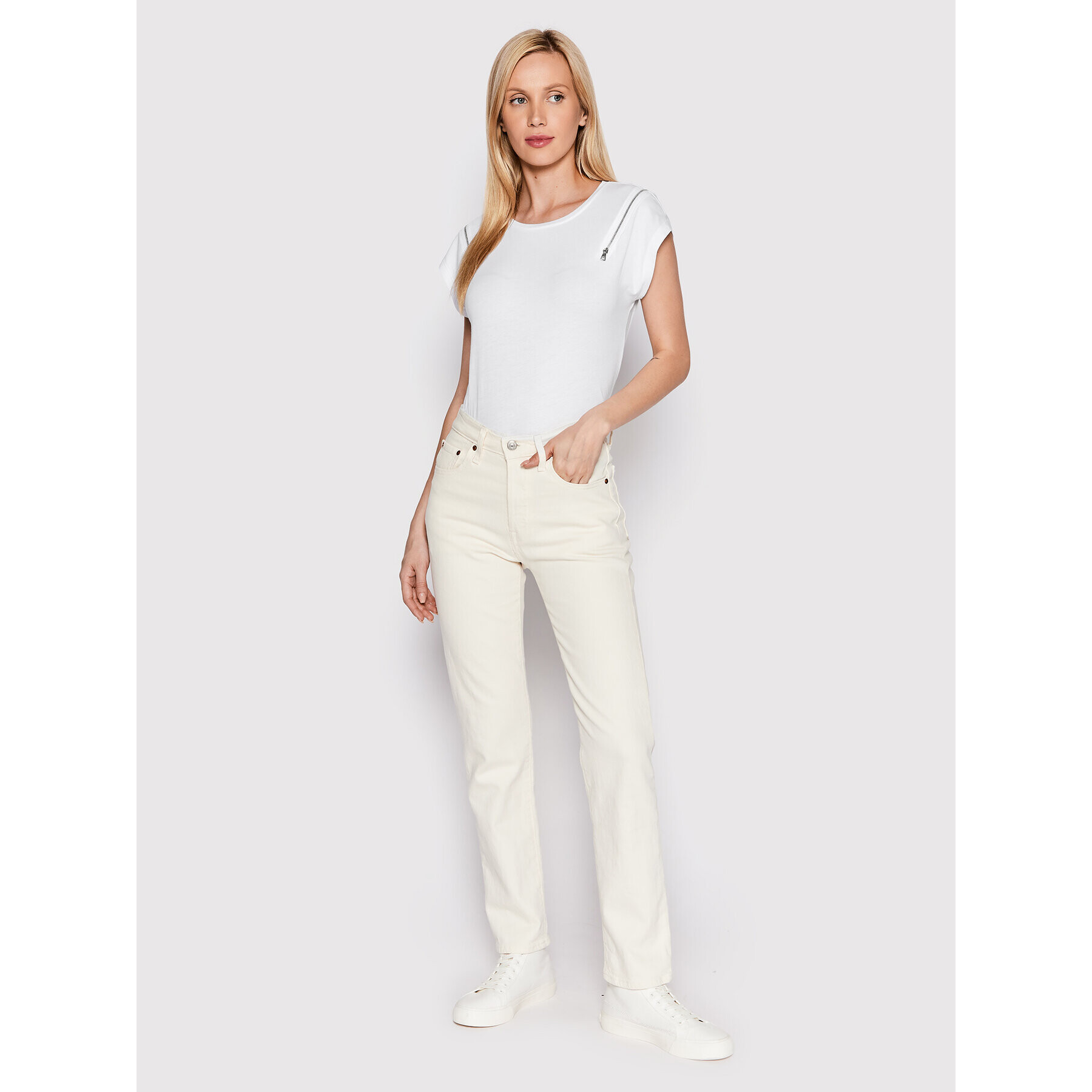 DKNY Тишърт P22H1GRW Бял Relaxed Fit - Pepit.bg