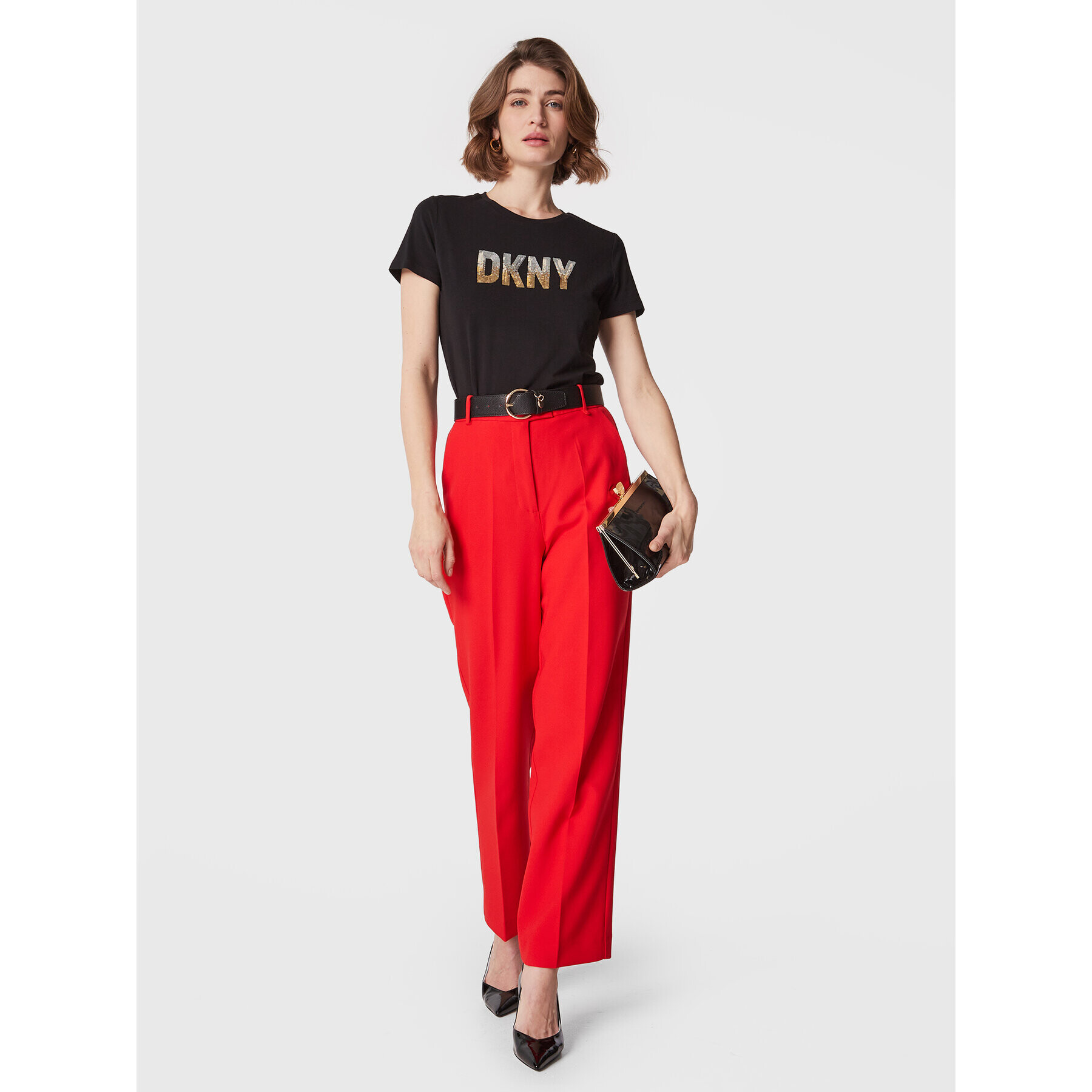 DKNY Тишърт P2MH7OMQ Черен Regular Fit - Pepit.bg