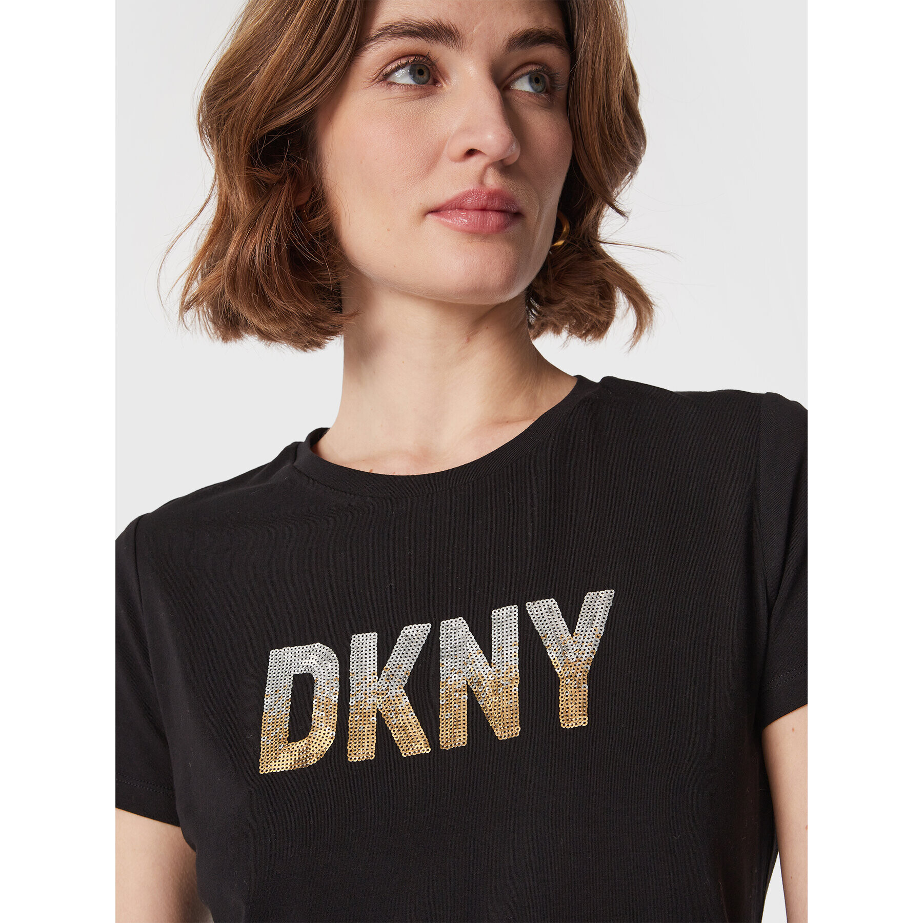 DKNY Тишърт P2MH7OMQ Черен Regular Fit - Pepit.bg