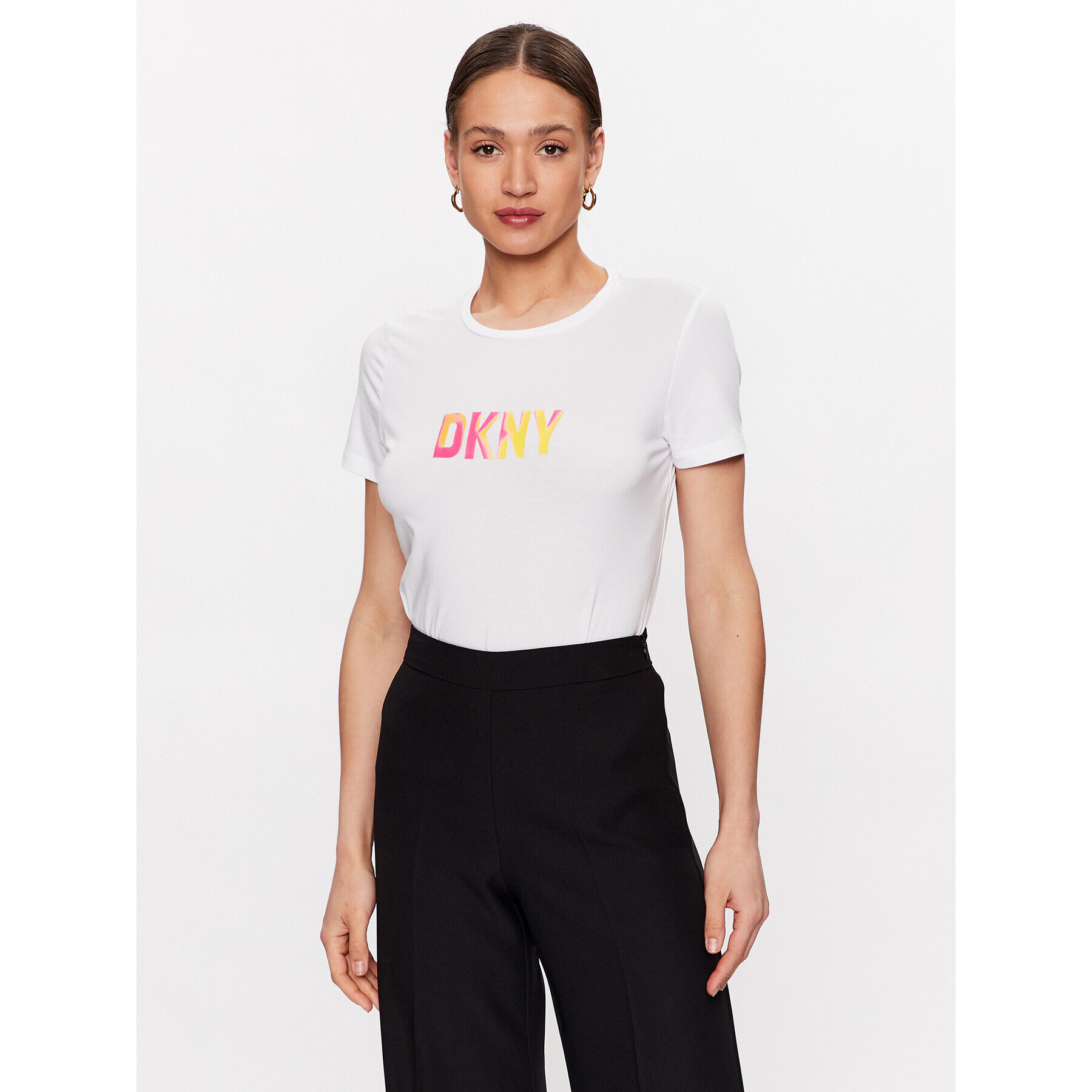 DKNY Тишърт P3BHDDNA Бял Regular Fit - Pepit.bg