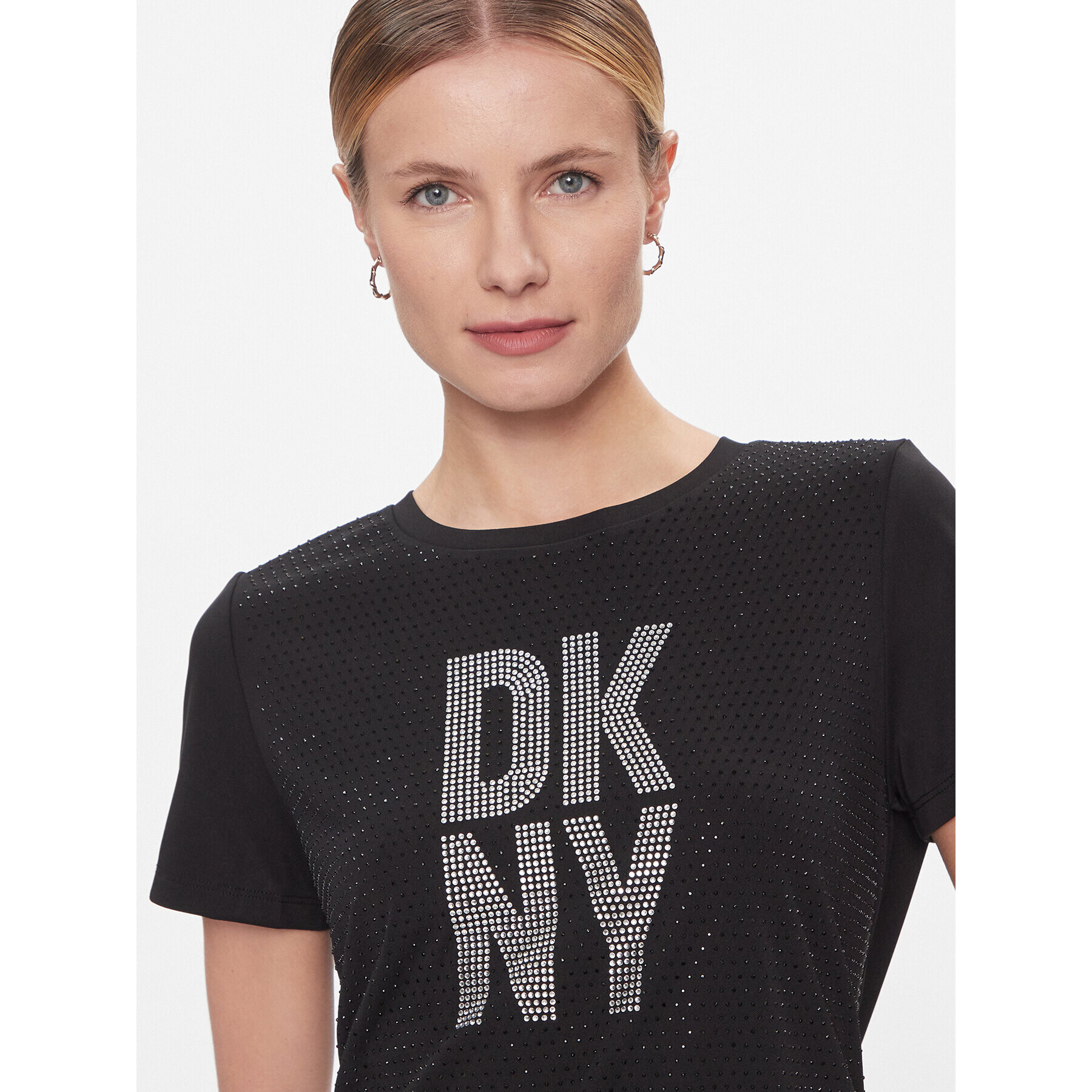 DKNY Тишърт P3JHXDNA Черен Regular Fit - Pepit.bg