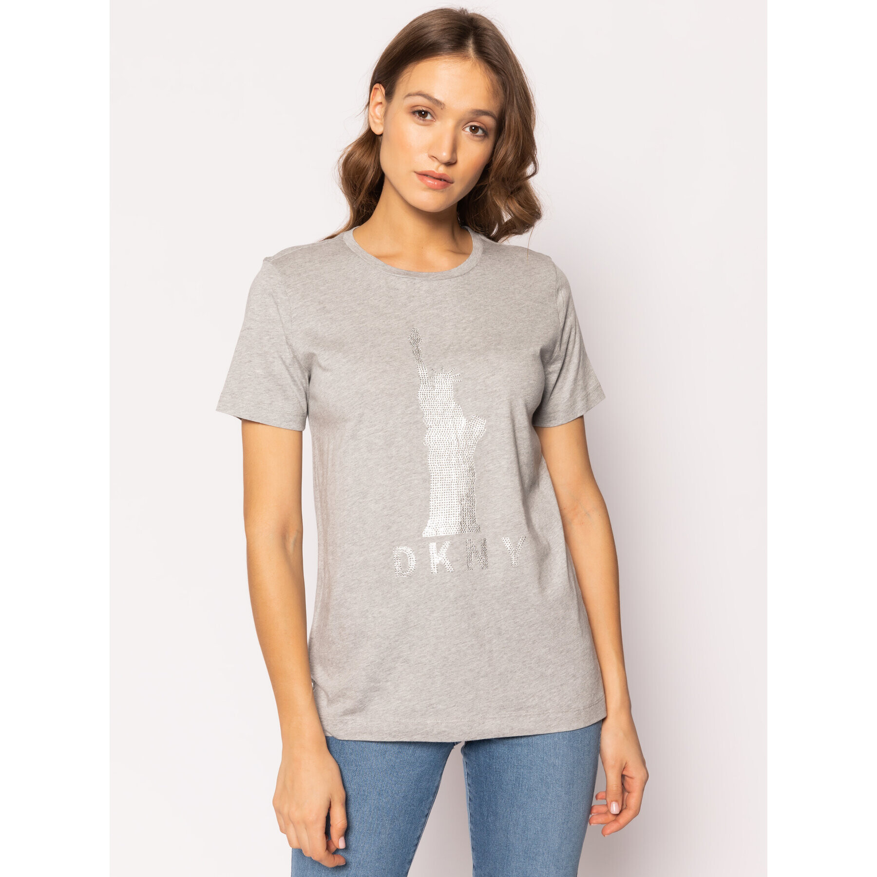 DKNY Тишърт P9BH9AHK Сив Regular Fit - Pepit.bg